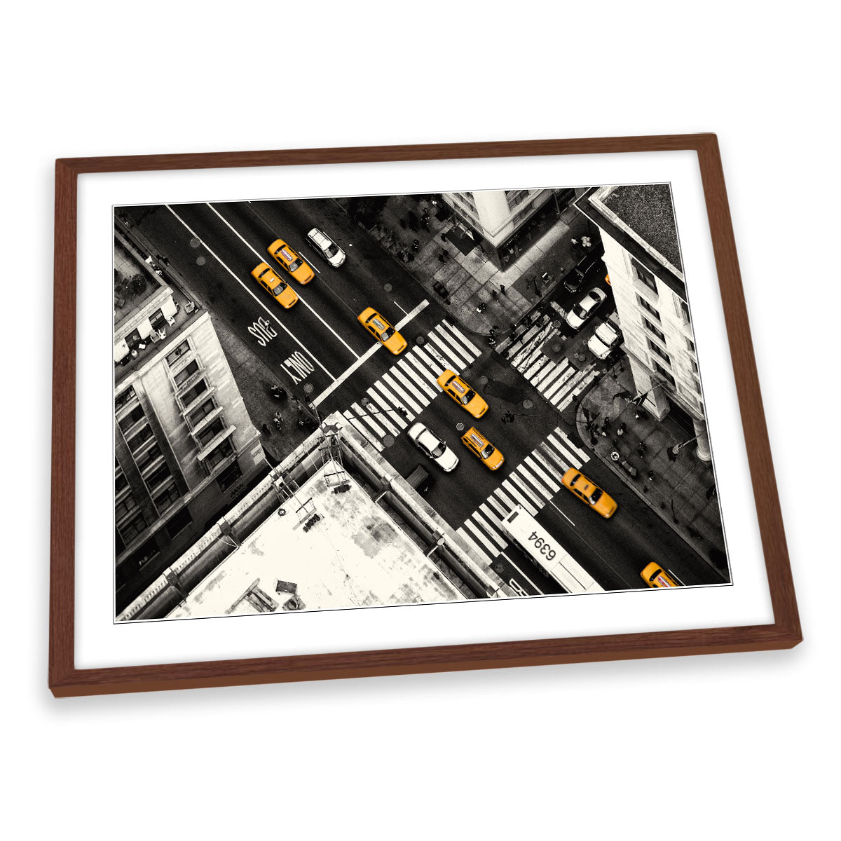 Yellow Flow New York Taxi FRAMED ART PRINT Picture Artwork