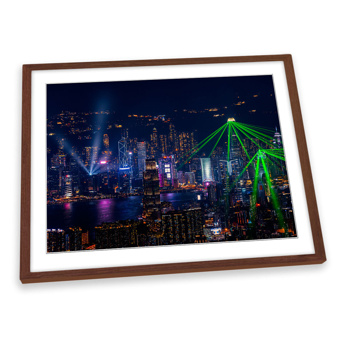 Victoria Harbour Light Show Hong Kong FRAMED ART PRINT Picture Artwork