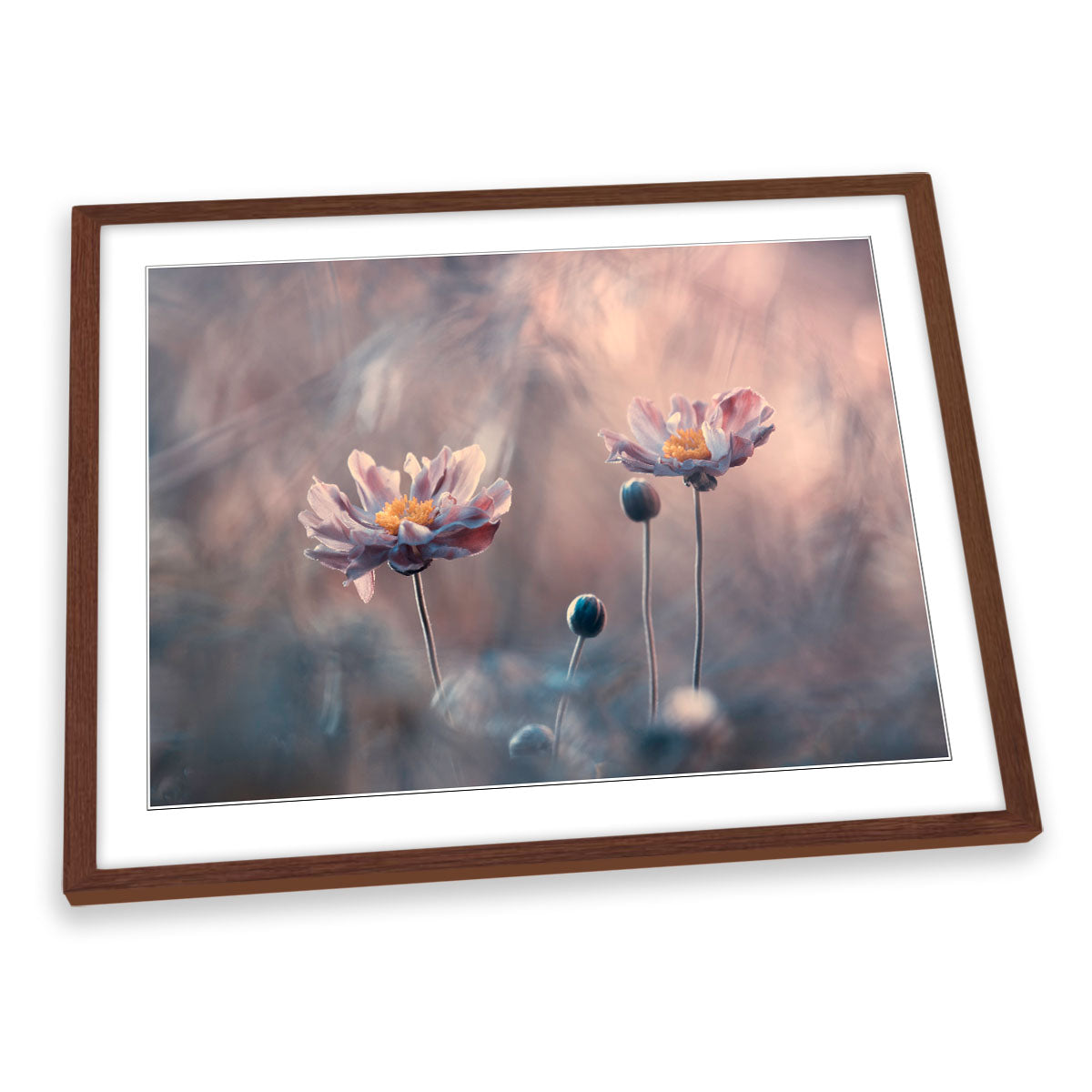 With Love Pink Floral Flowers FRAMED ART PRINT Picture Artwork