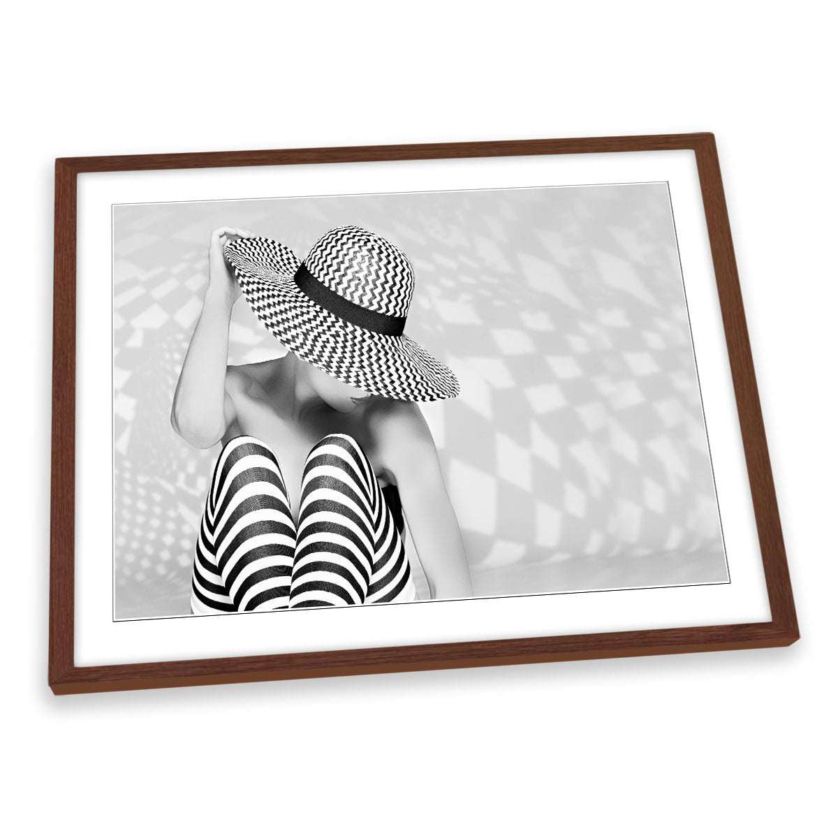 Zig the Zag Fashion Hat Model FRAMED ART PRINT Picture Artwork