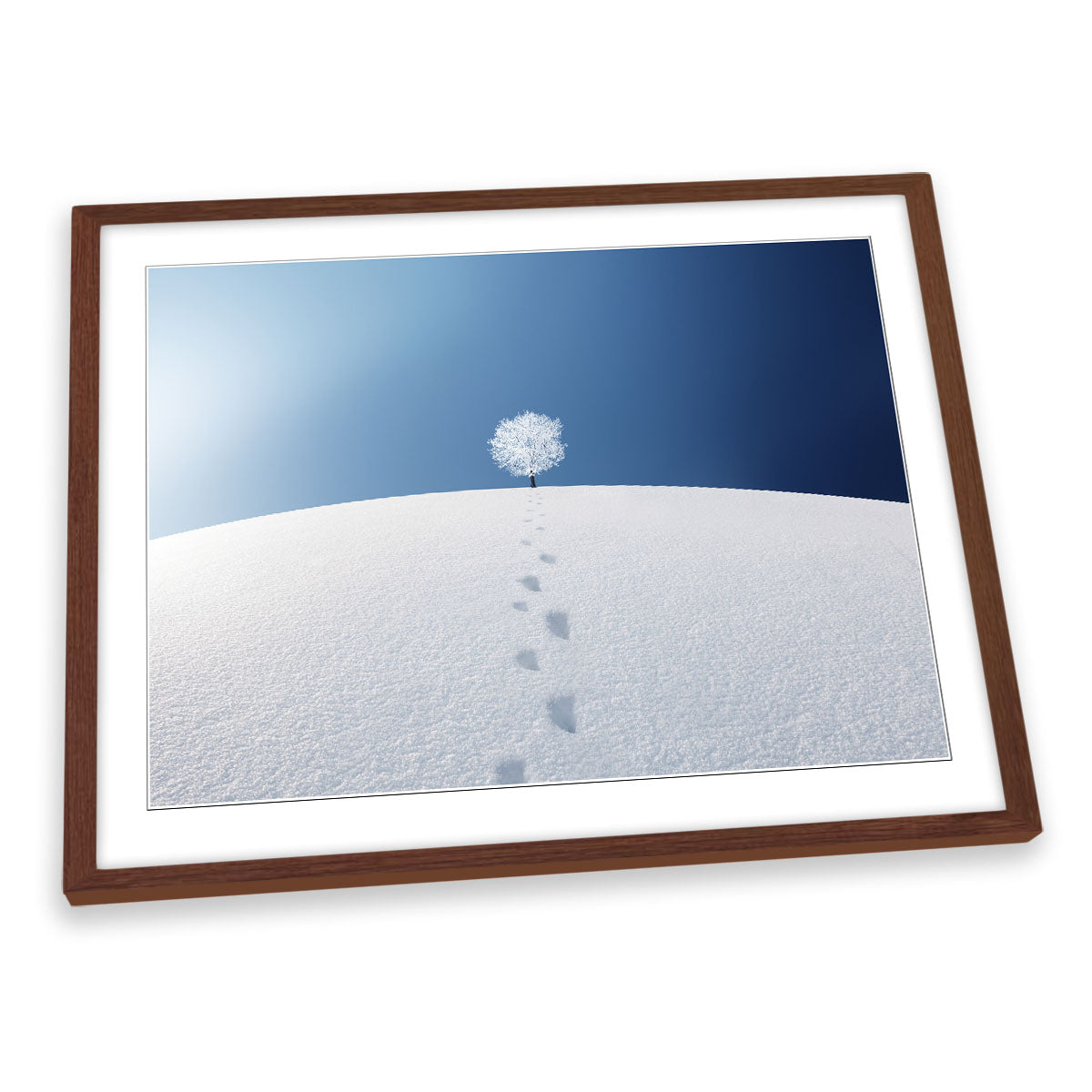 A Tree in a Field Winter FRAMED ART PRINT Picture Artwork