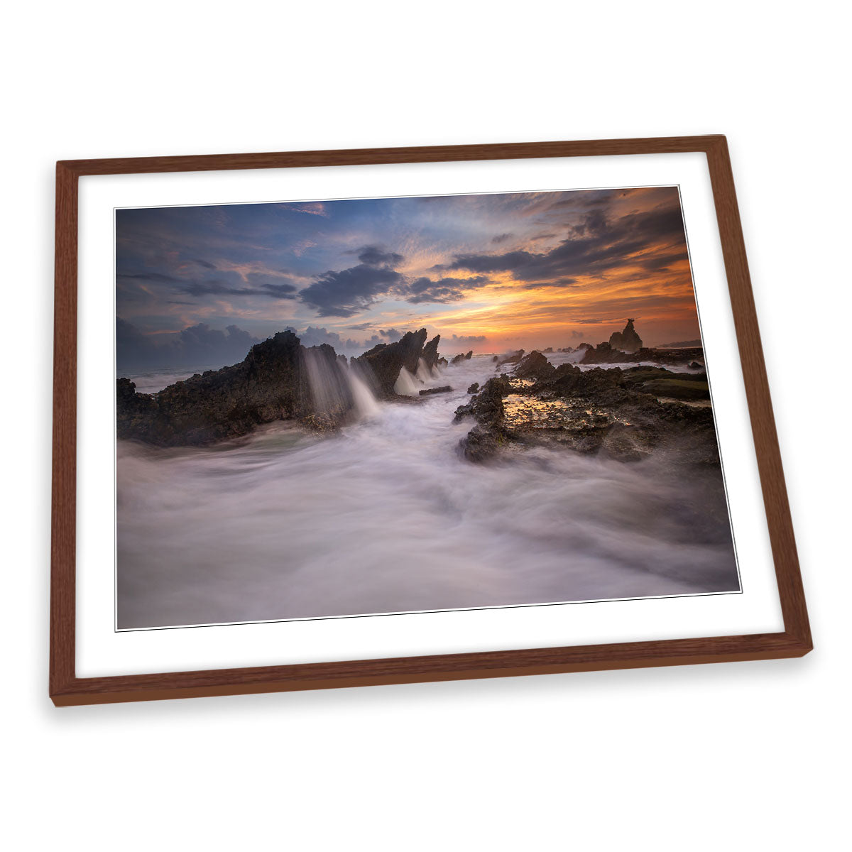 Yin a Yang Seascape Sunset FRAMED ART PRINT Picture Artwork