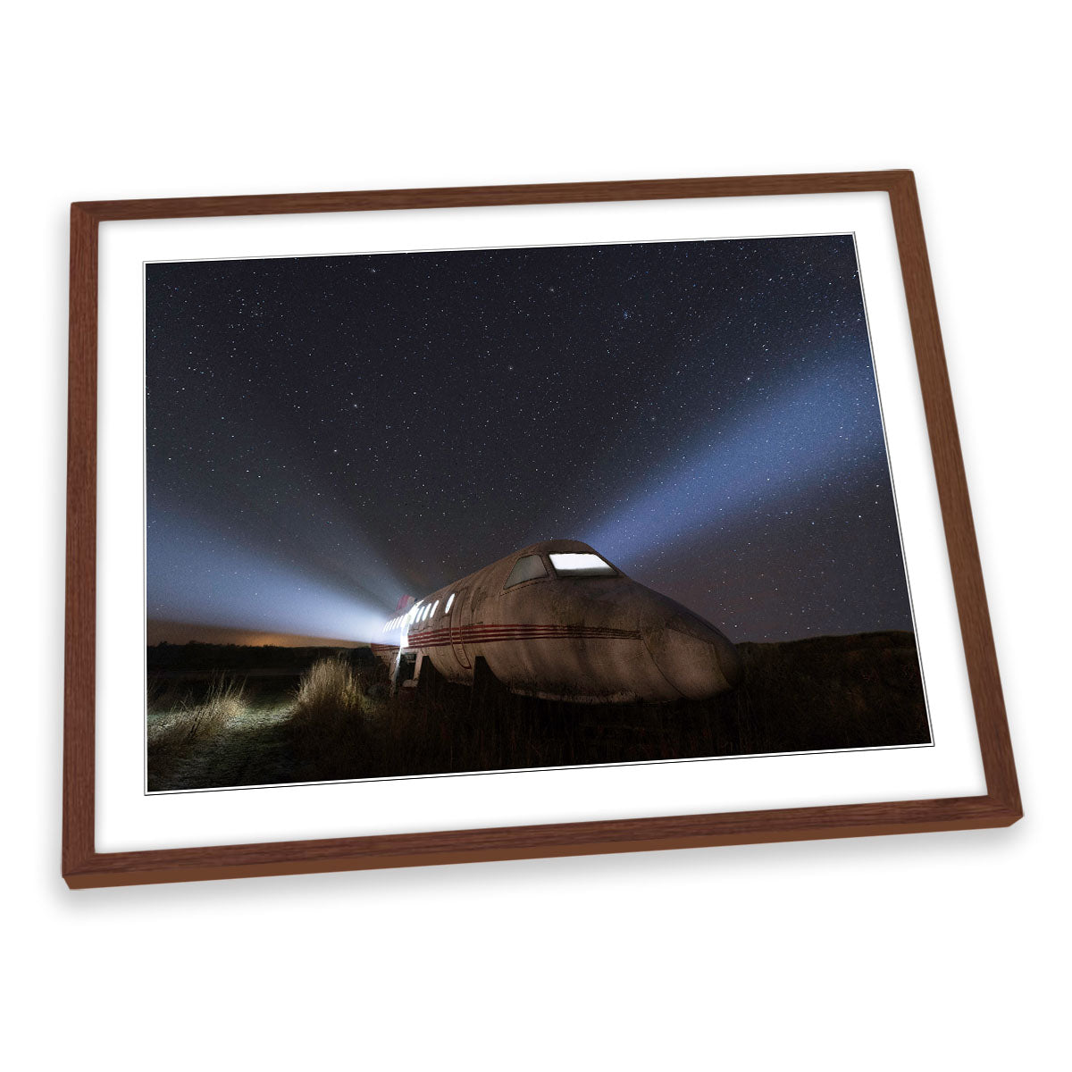 Abandoned Plane Wreck Stars FRAMED ART PRINT Picture Artwork