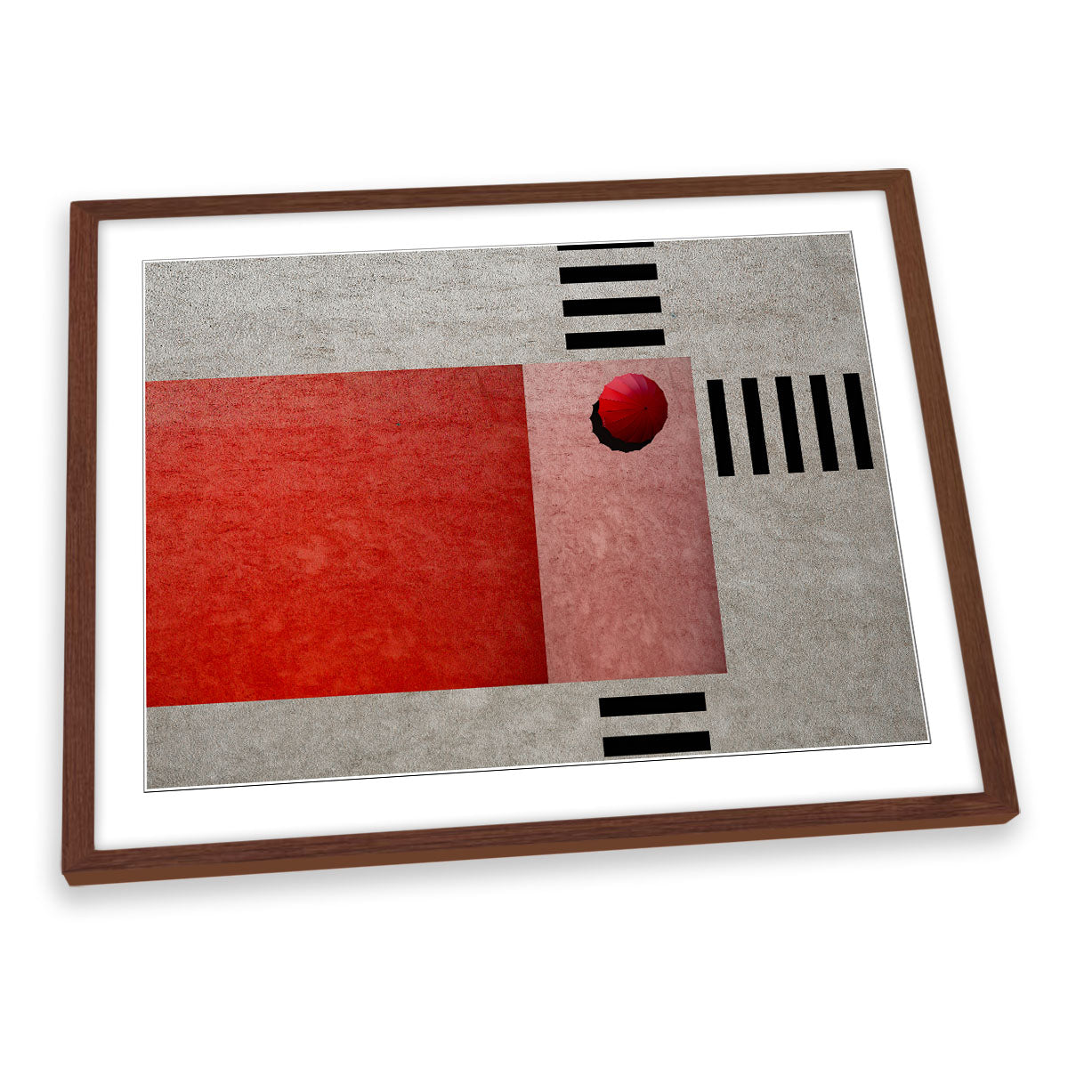 A Red Umbrella Crossing FRAMED ART PRINT Picture Artwork