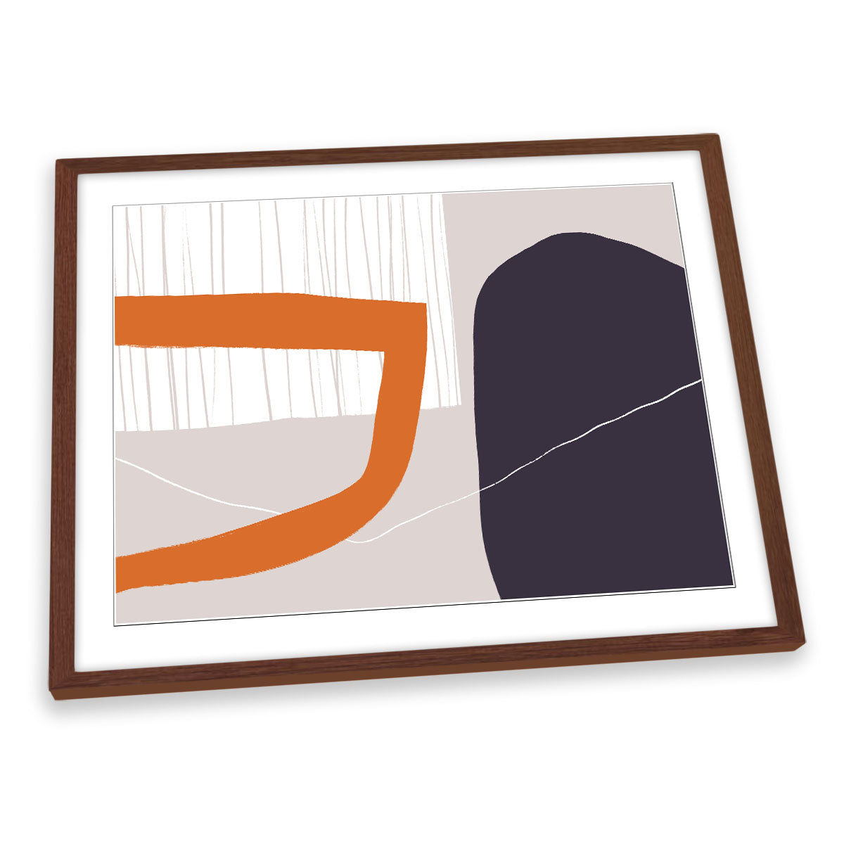 All I Wanna Do Organic Abstract Shapes Orange FRAMED ART PRINT Picture Artwork