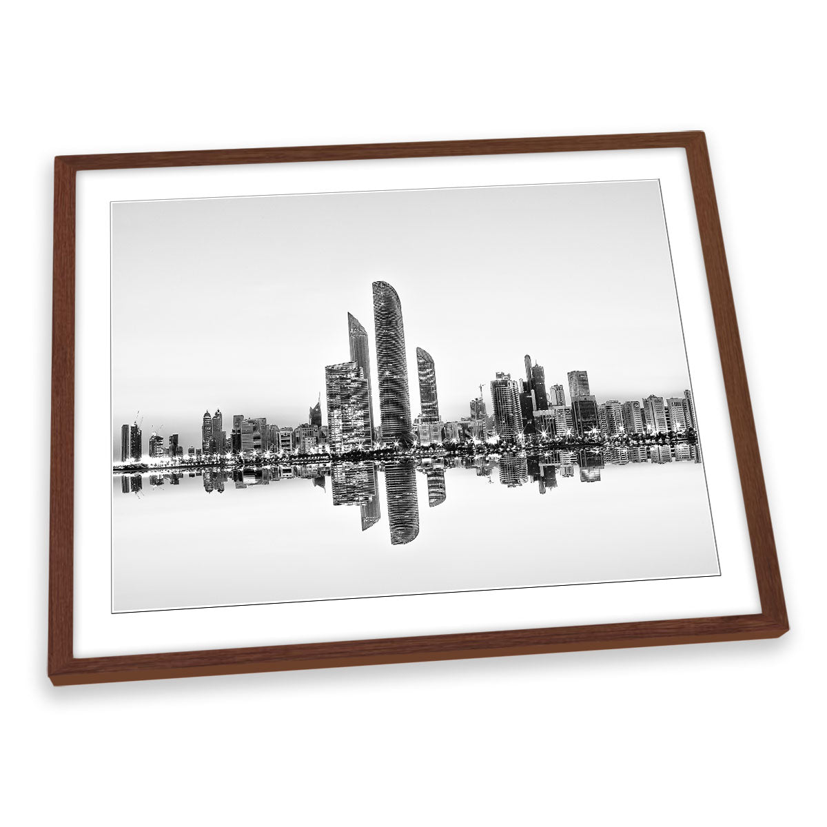 Abu Dhabi City Skyline Reflection FRAMED ART PRINT Picture Artwork