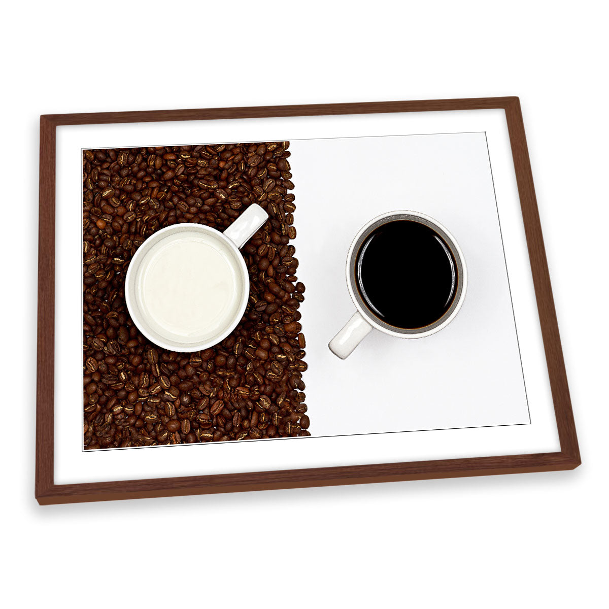 Yin Yang Coffee Cups Kitchen FRAMED ART PRINT Picture Artwork