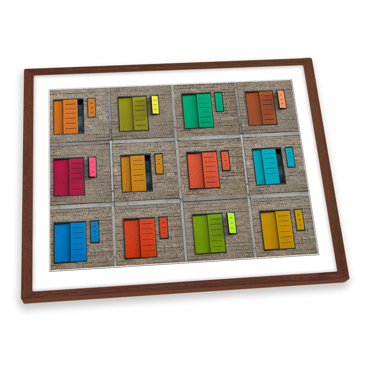 Window Shutters Urban Architecture FRAMED ART PRINT Picture Artwork