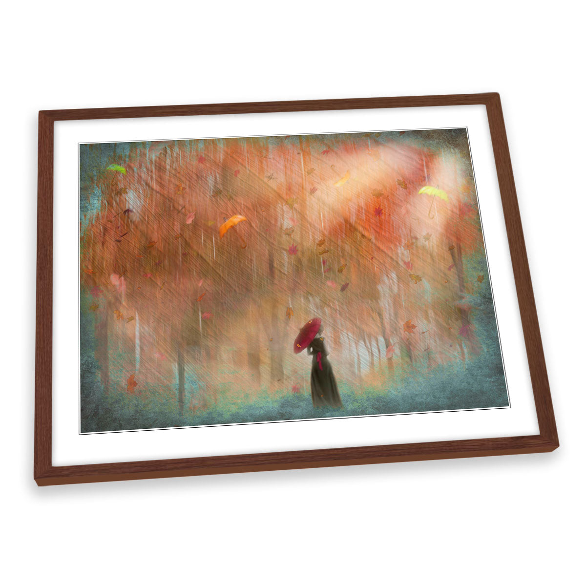 Abstract Umbrellas Modern Autumn FRAMED ART PRINT Picture Artwork
