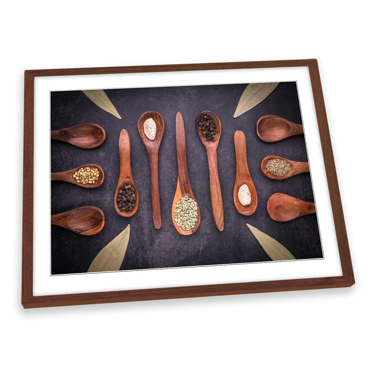 Wooden Spoons and Spices Kitchen FRAMED ART PRINT Picture Artwork