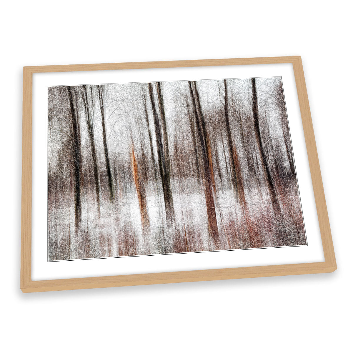 Winter Forest Trees Abstract FRAMED ART PRINT Picture Artwork