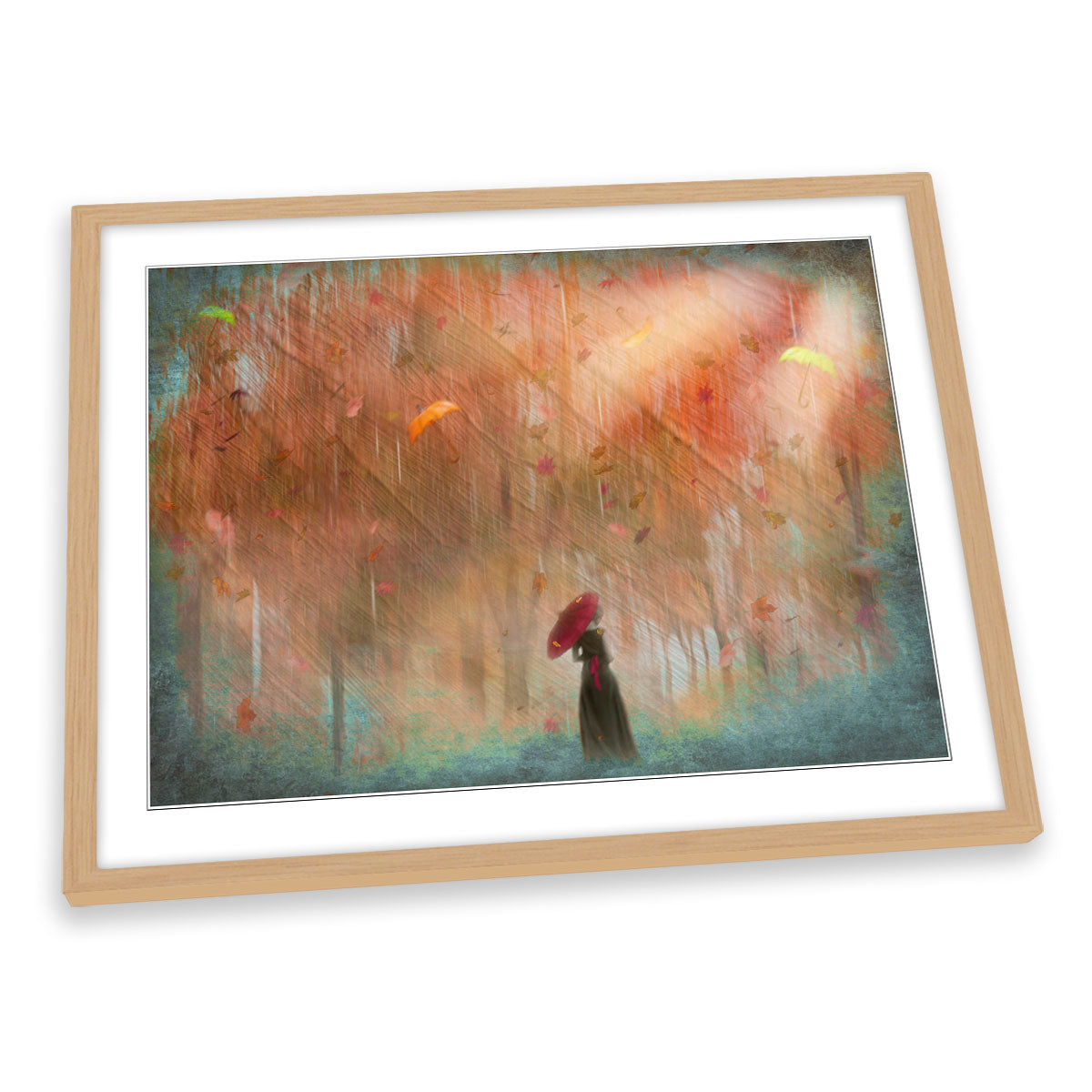 Abstract Umbrellas Modern Autumn FRAMED ART PRINT Picture Artwork