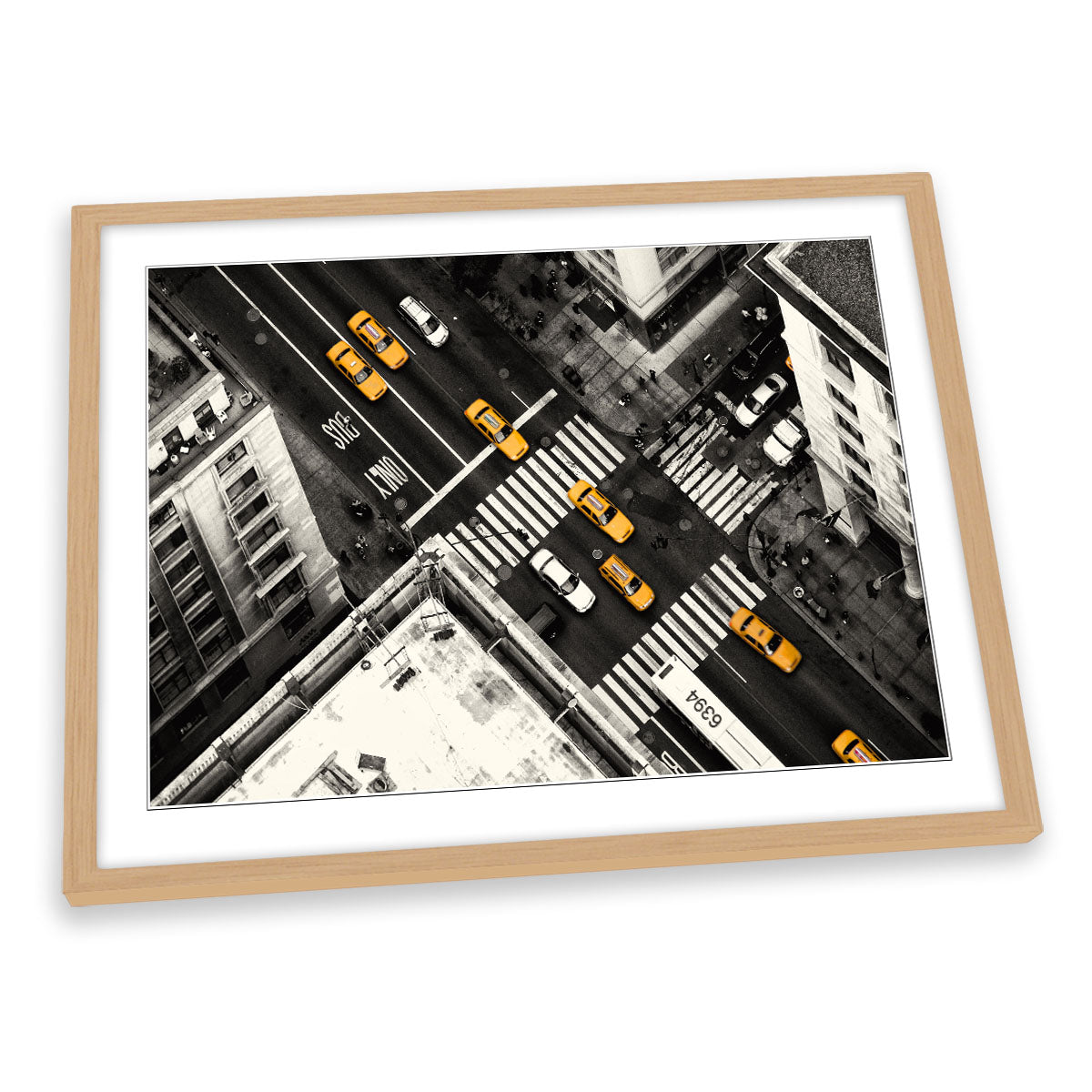 Yellow Flow New York Taxi FRAMED ART PRINT Picture Artwork