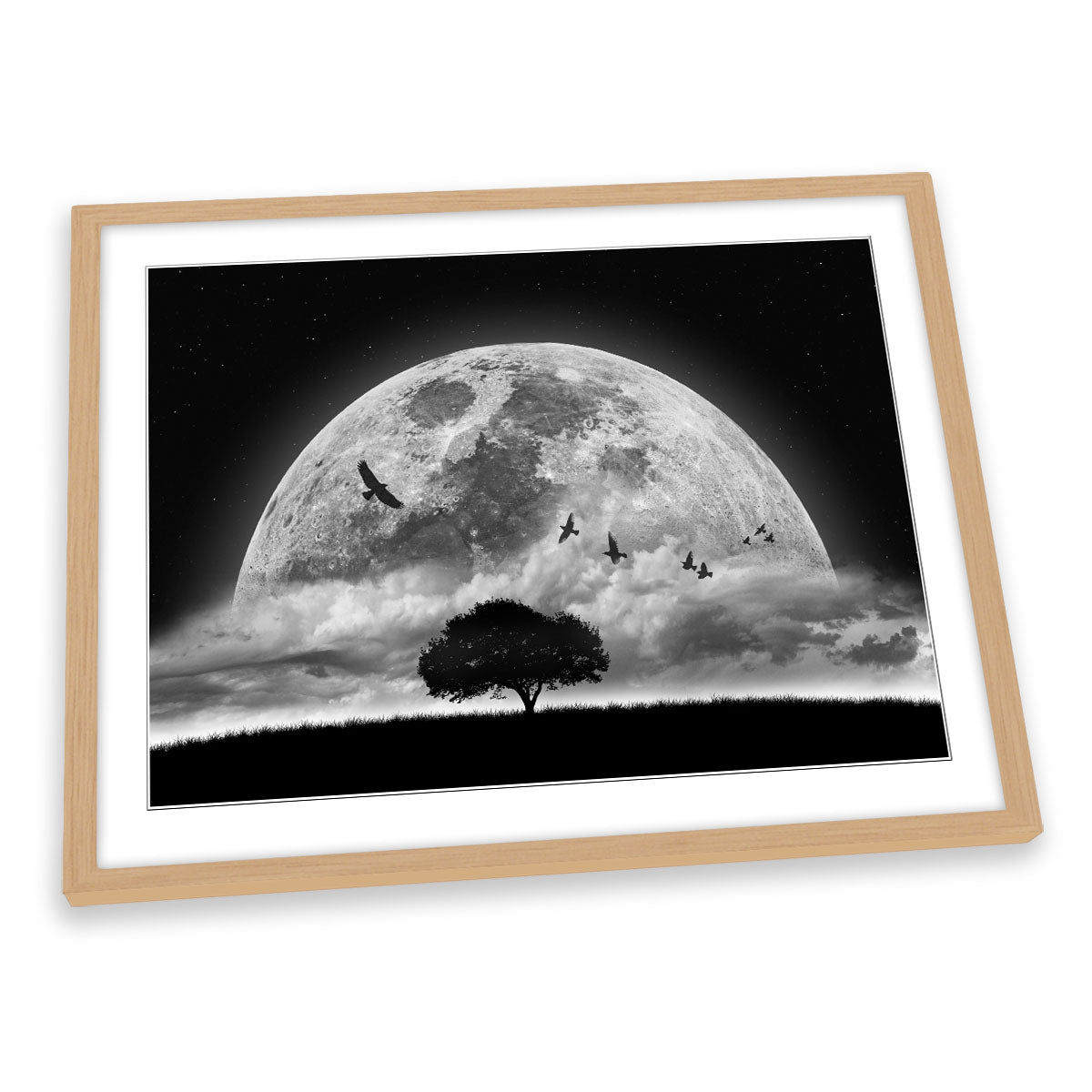 A Dream Moon Birds Fantasy FRAMED ART PRINT Picture Artwork