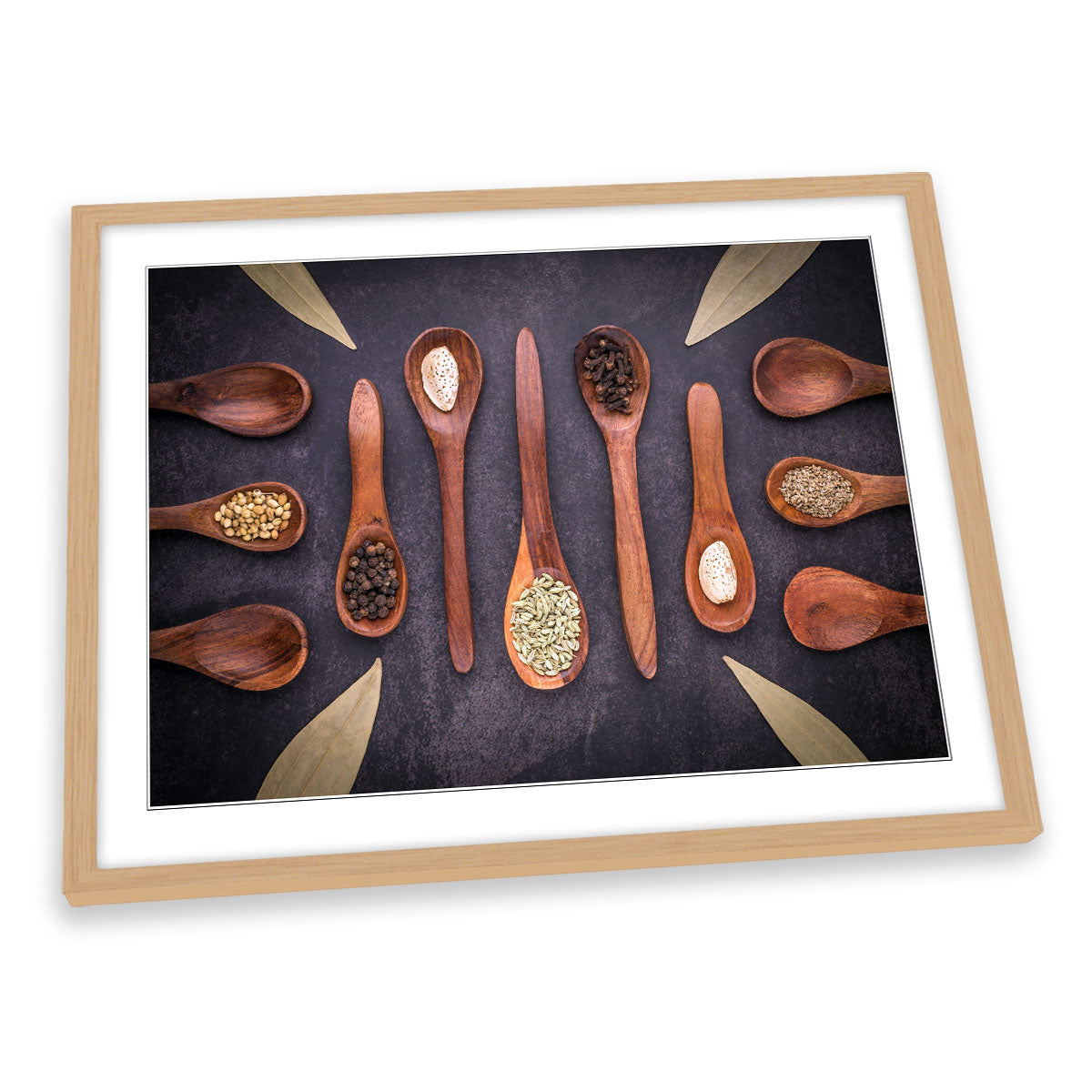 Wooden Spoons and Spices Kitchen FRAMED ART PRINT Picture Artwork