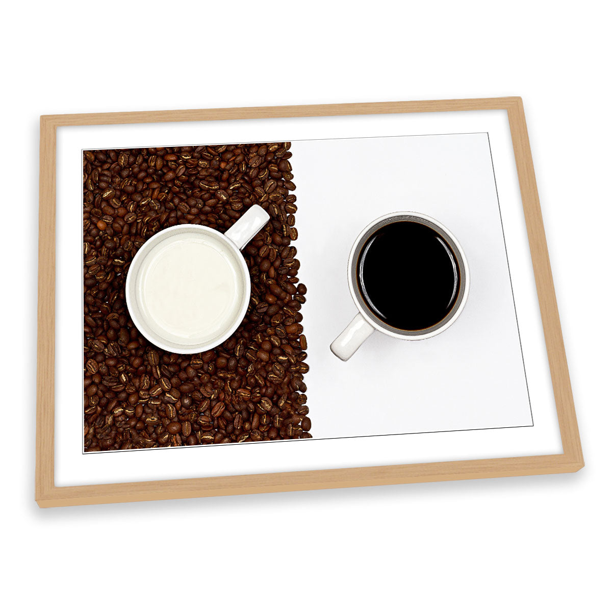 Yin Yang Coffee Cups Kitchen FRAMED ART PRINT Picture Artwork