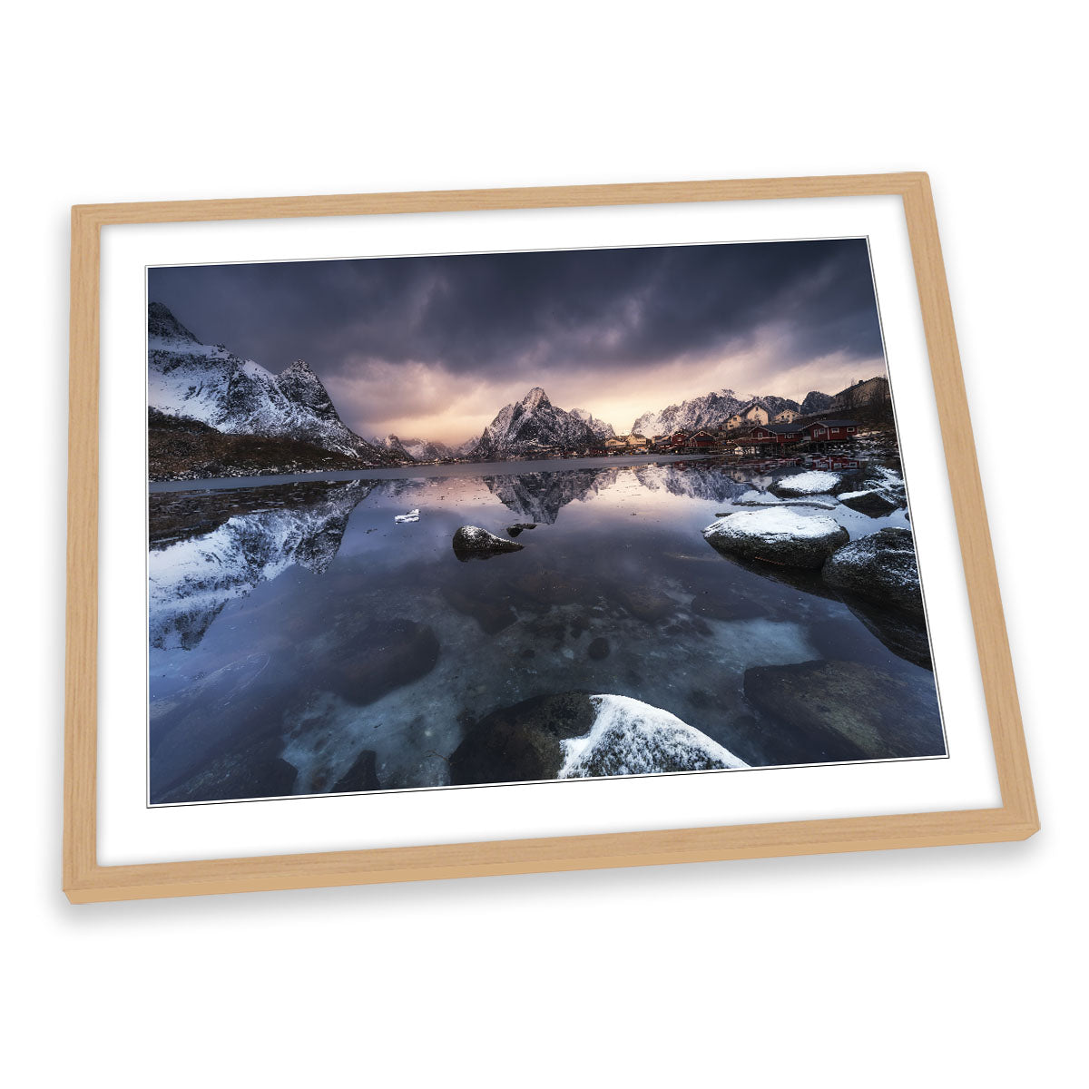 Winter Light Mountains Snow Landscape FRAMED ART PRINT Picture Artwork