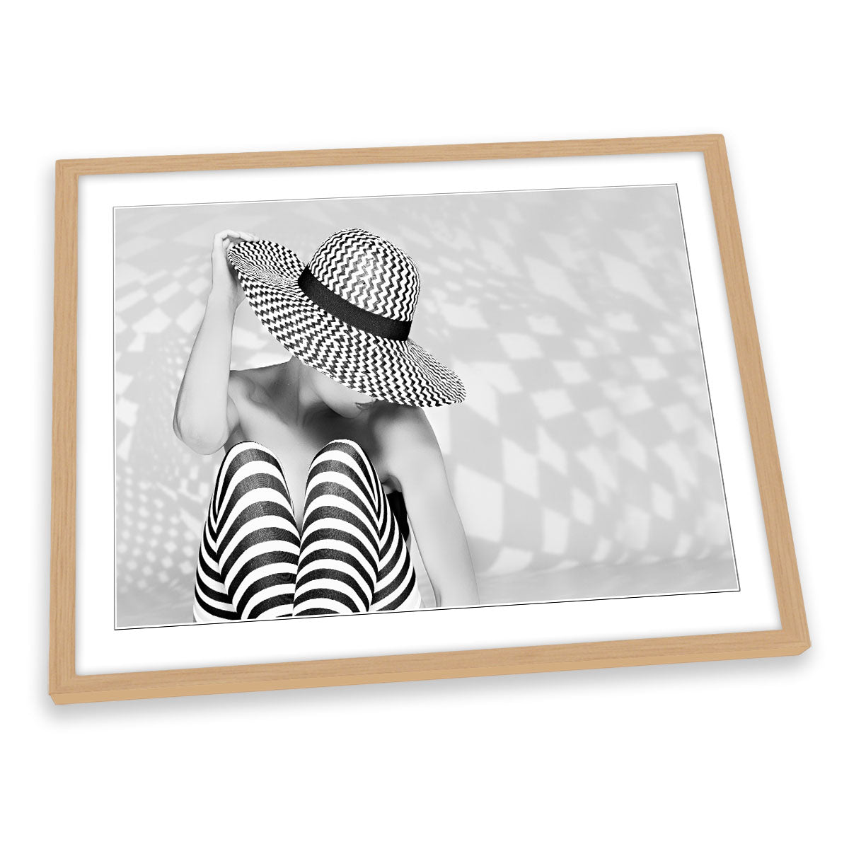 Zig the Zag Fashion Hat Model FRAMED ART PRINT Picture Artwork