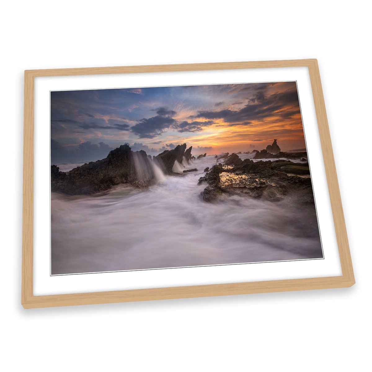 Yin a Yang Seascape Sunset FRAMED ART PRINT Picture Artwork
