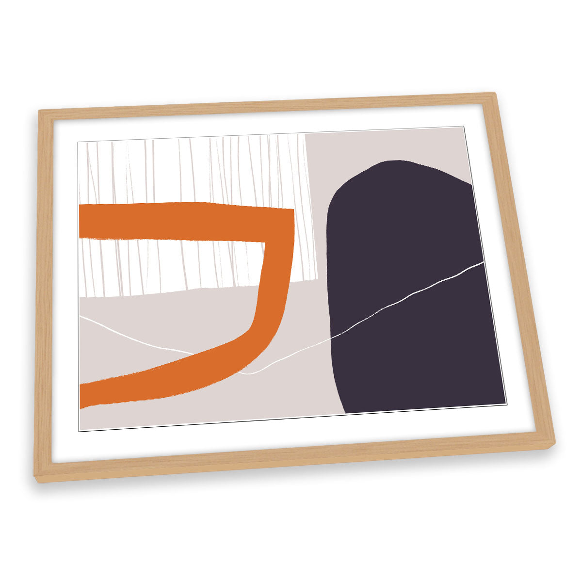 All I Wanna Do Organic Abstract Shapes Orange FRAMED ART PRINT Picture Artwork