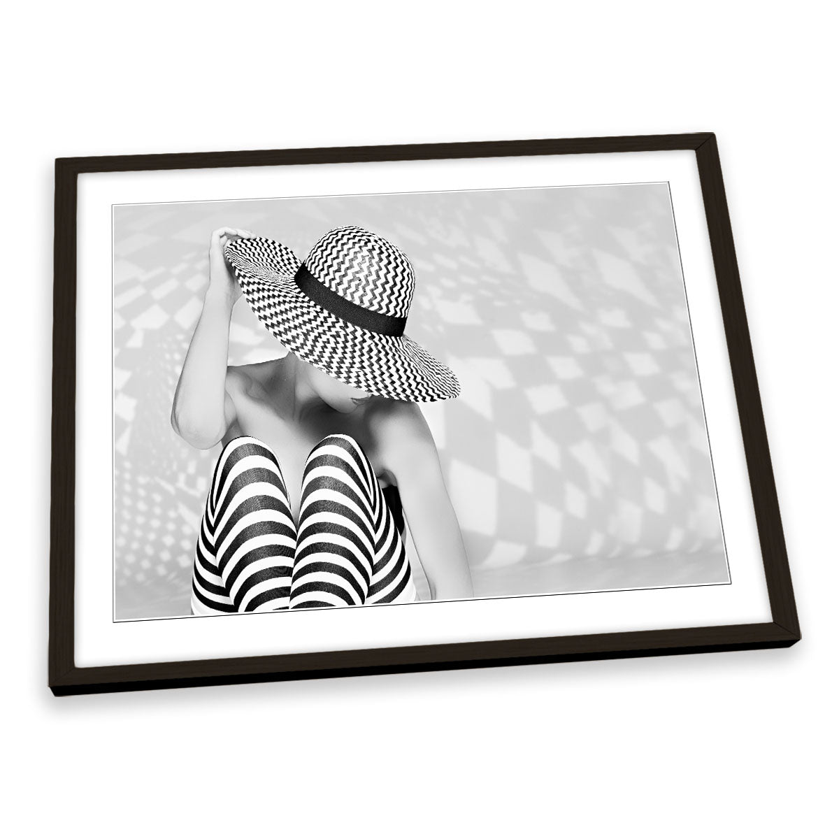 Zig the Zag Fashion Hat Model FRAMED ART PRINT Picture Artwork