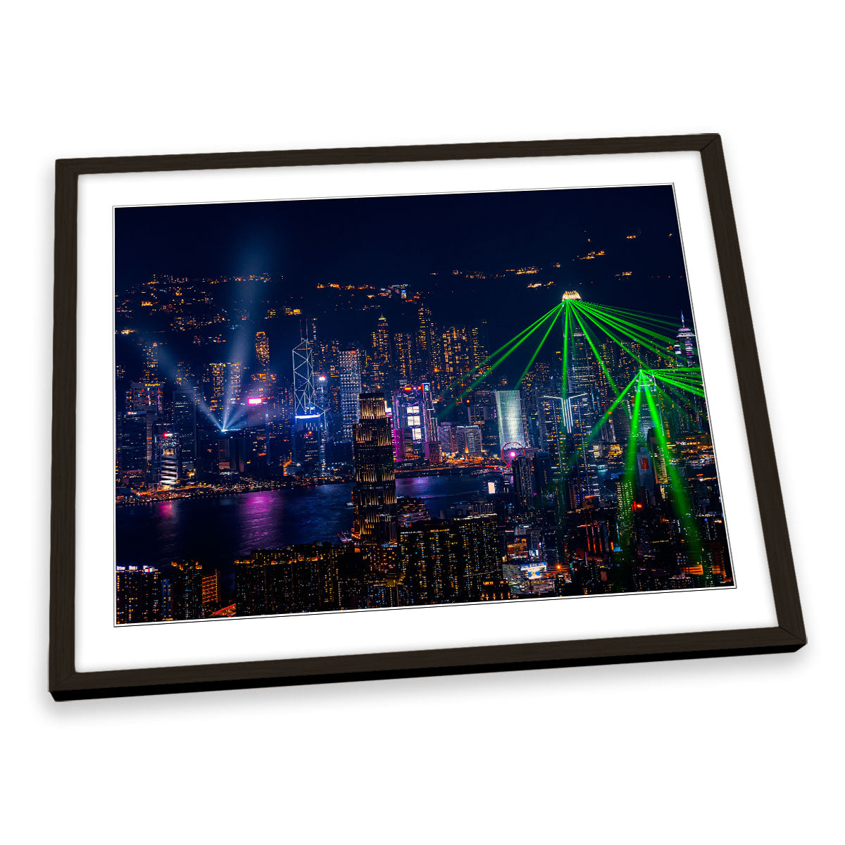 Victoria Harbour Light Show Hong Kong FRAMED ART PRINT Picture Artwork