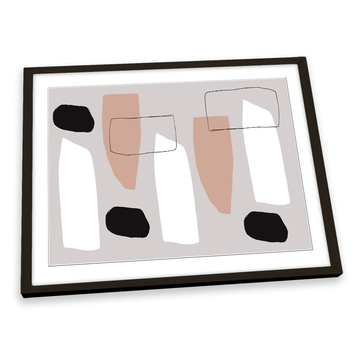 Abstract Happiness Geometric Shapes FRAMED ART PRINT Picture Artwork