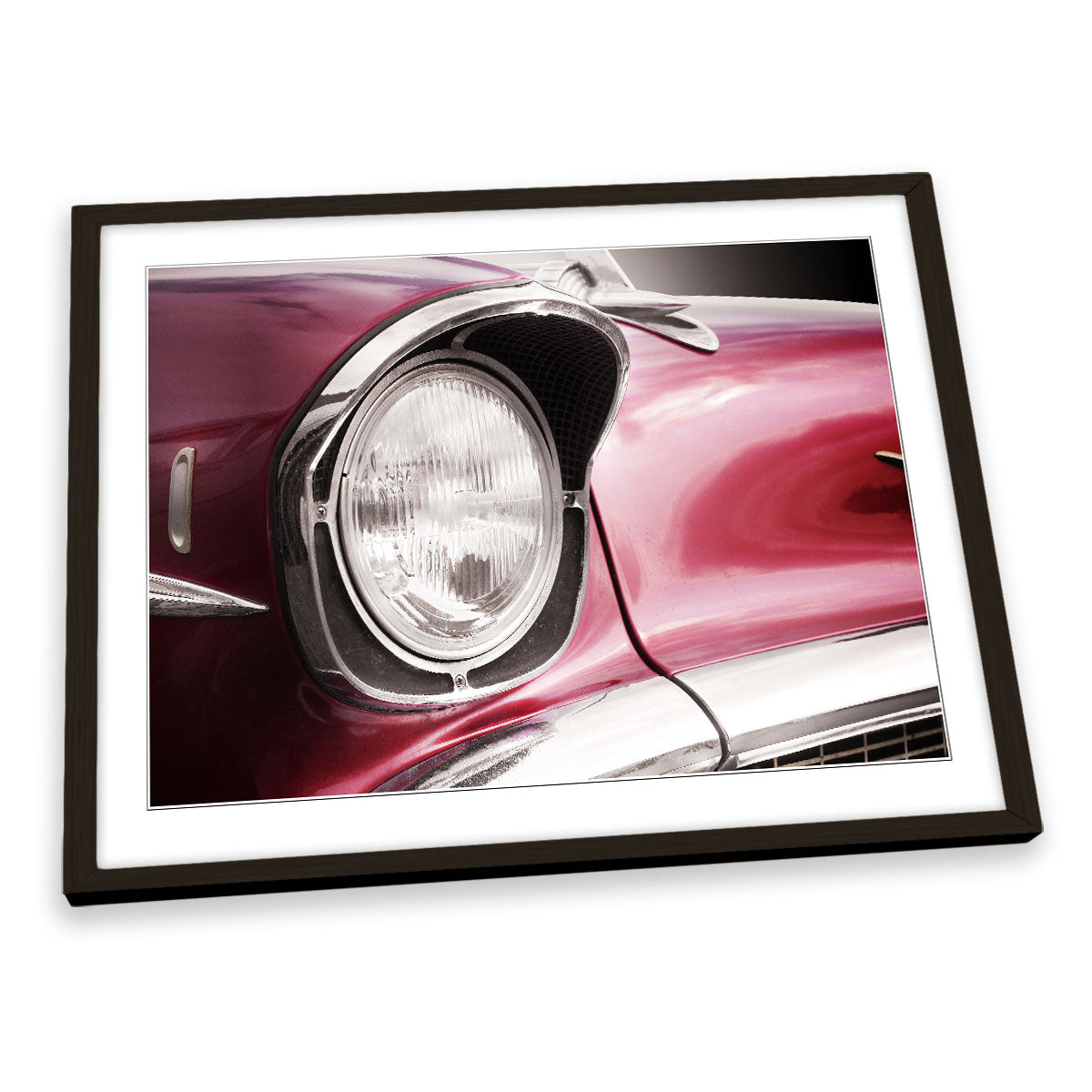 American Classic Car Bel Air 1957 Headlight FRAMED ART PRINT Picture Artwork