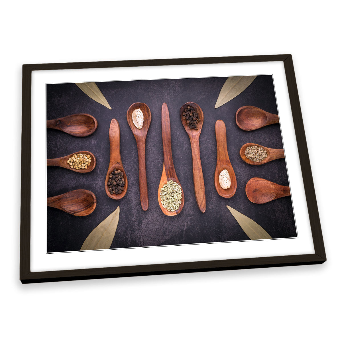 Wooden Spoons and Spices Kitchen FRAMED ART PRINT Picture Artwork