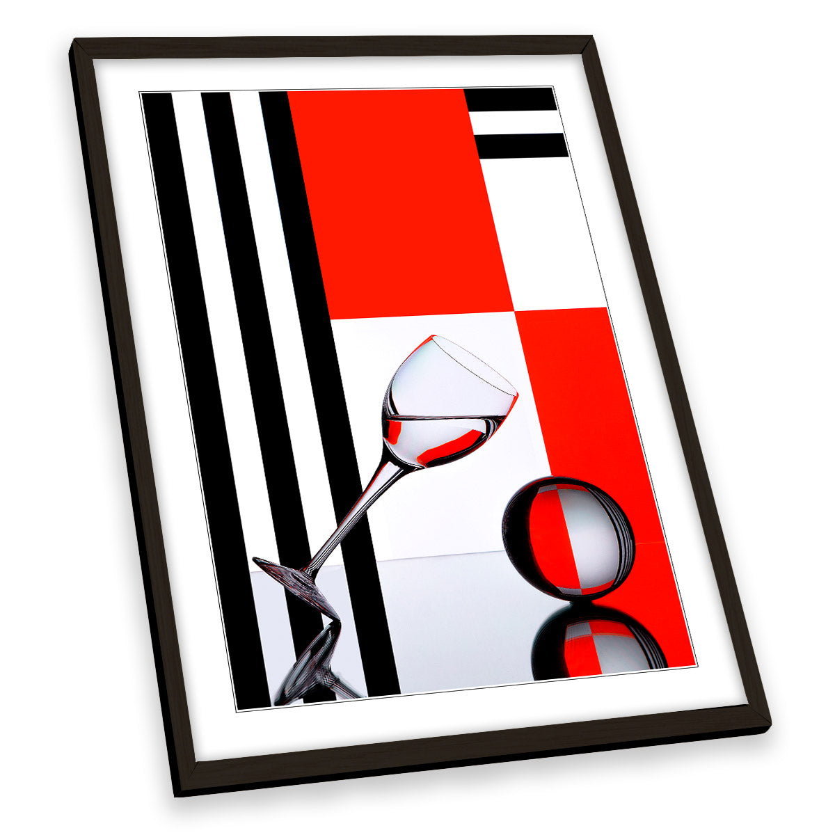 A Drop of Shapes and Colours Red Abstract FRAMED ART PRINT Picture Portrait Artwork