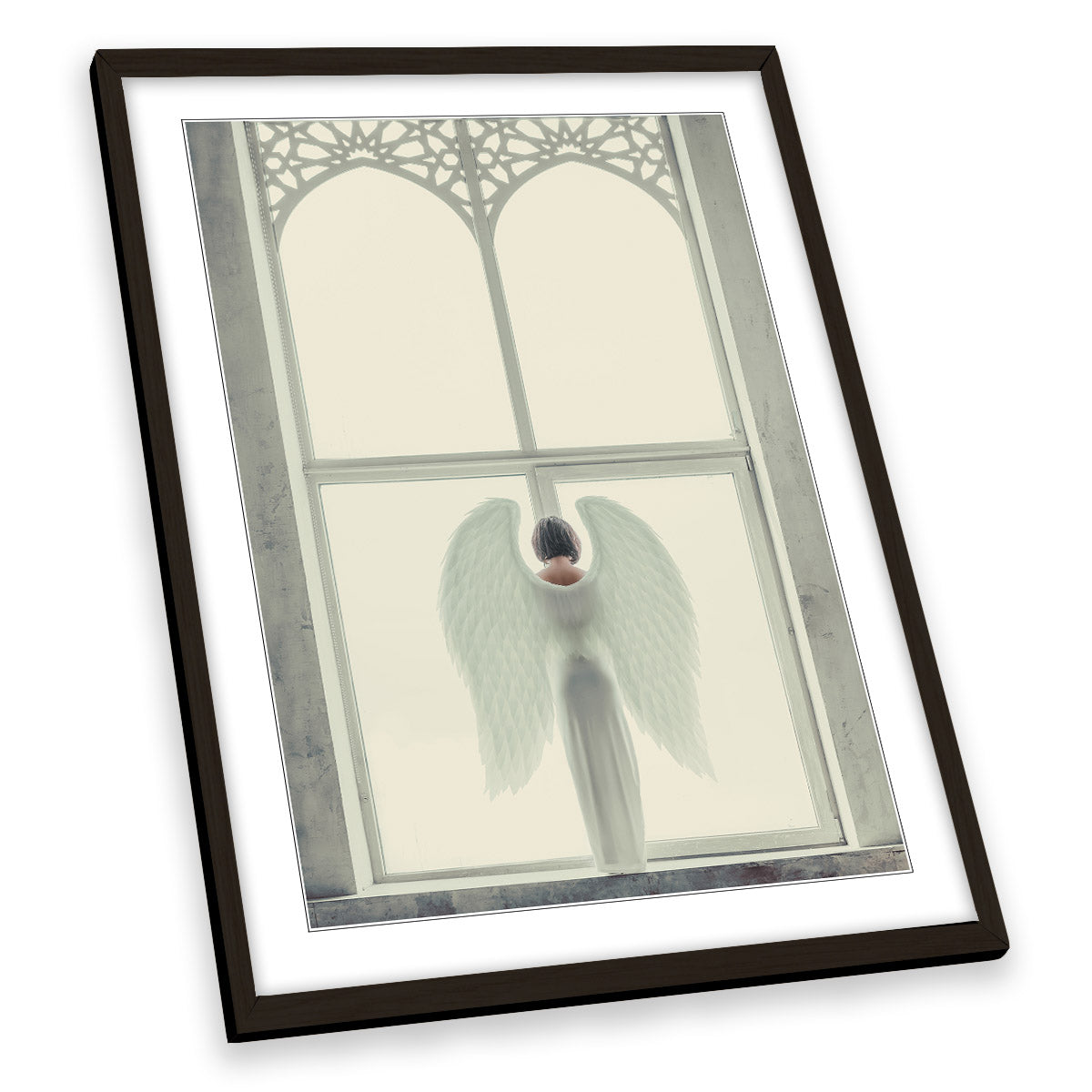 Windows of Angel Fairy-tale Wings FRAMED ART PRINT Picture Portrait Artwork