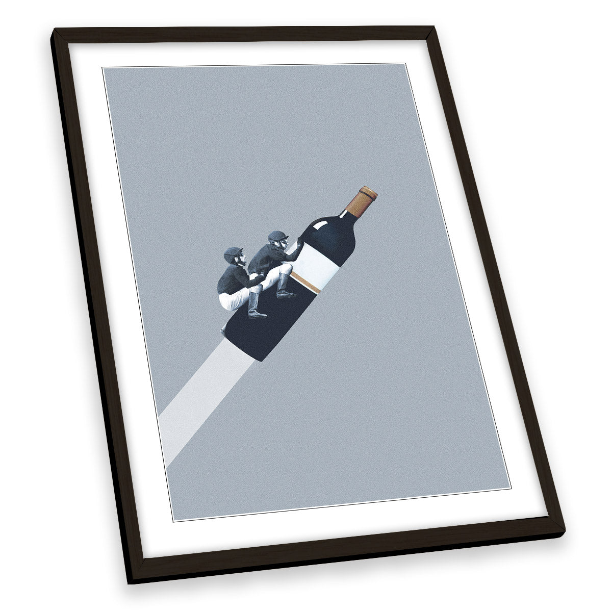 We Ride Till Dawn Wine Bottle Jockeys Kitchen FRAMED ART PRINT Picture Portrait Artwork