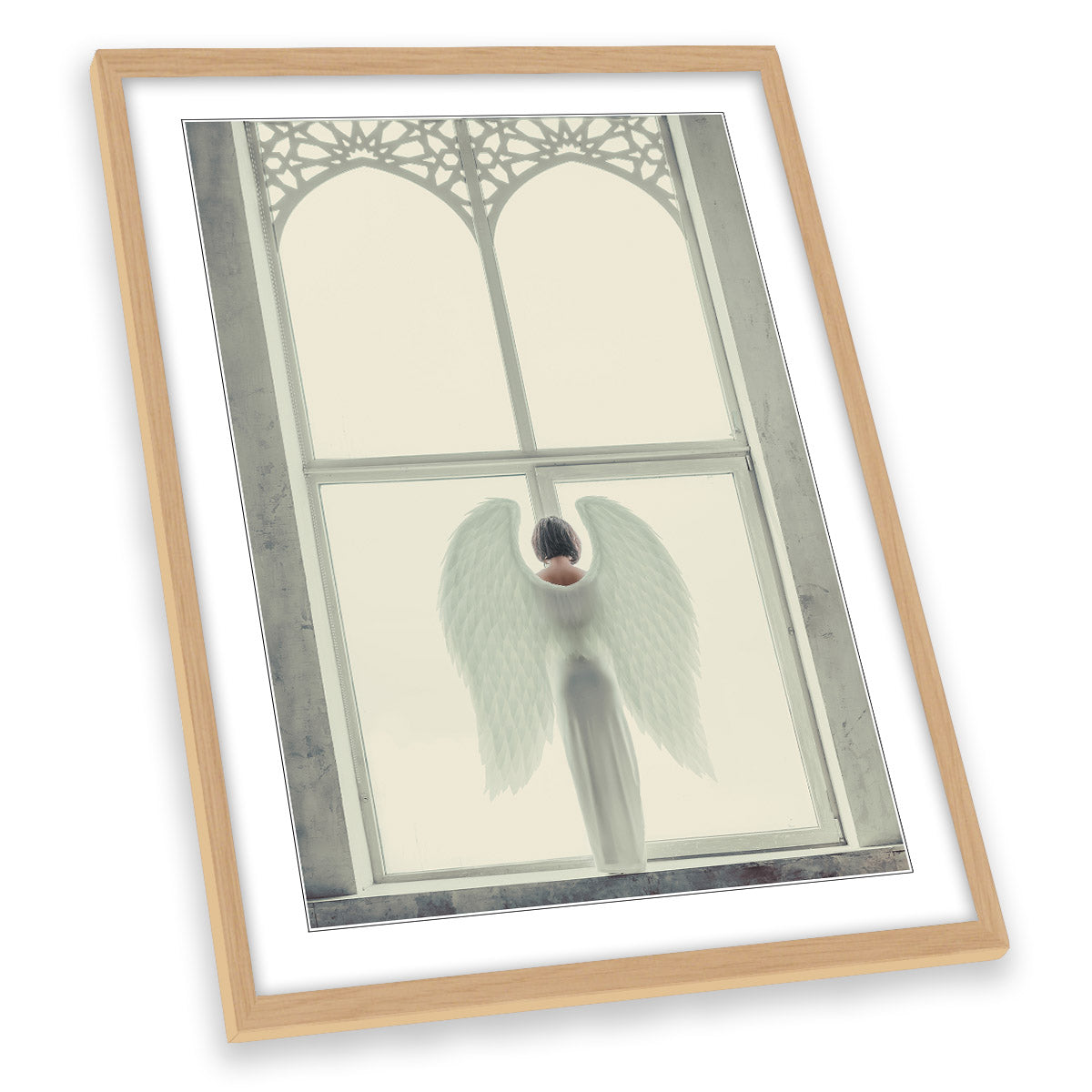 Windows of Angel Fairy-tale Wings FRAMED ART PRINT Picture Portrait Artwork