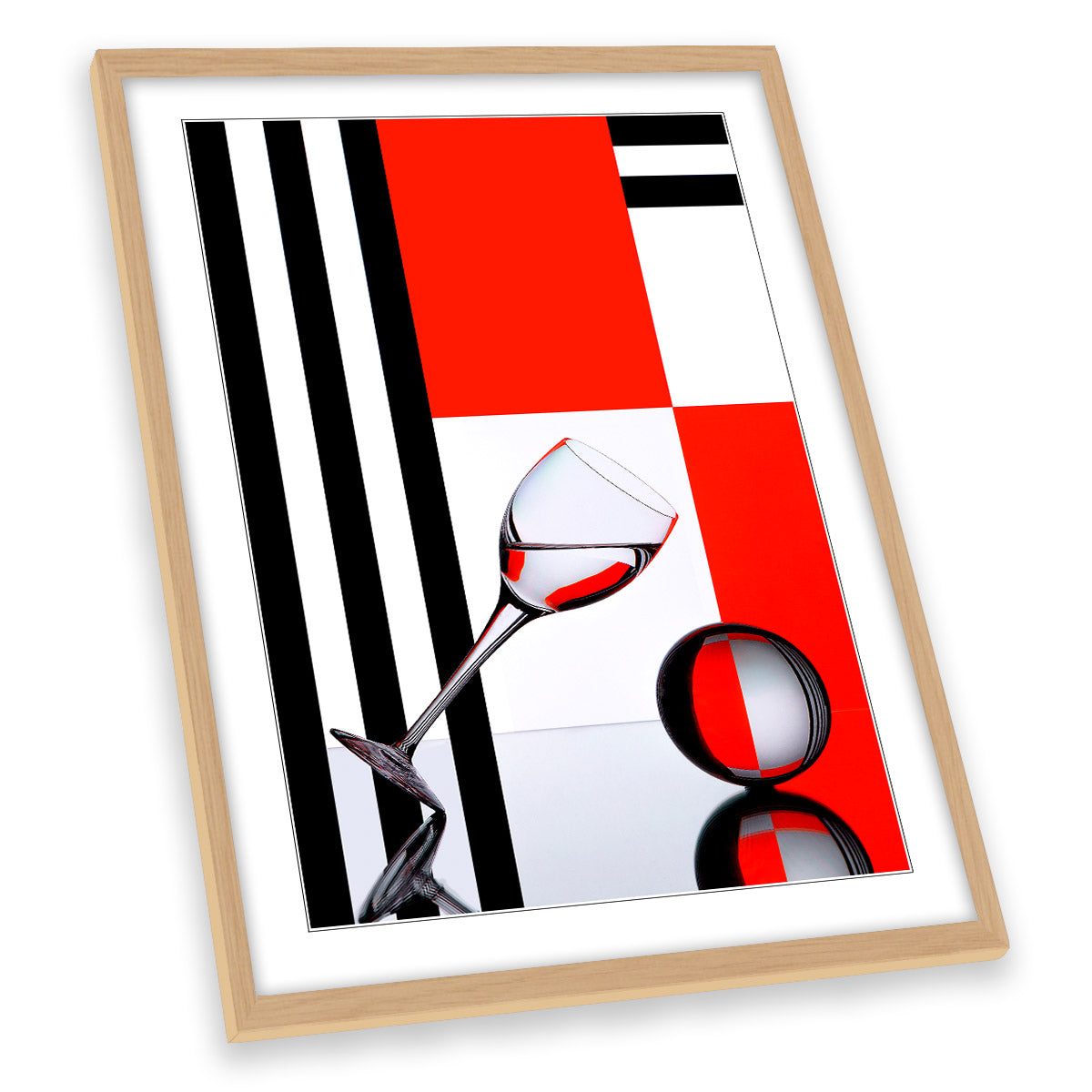 A Drop of Shapes and Colours Red Abstract FRAMED ART PRINT Picture Portrait Artwork