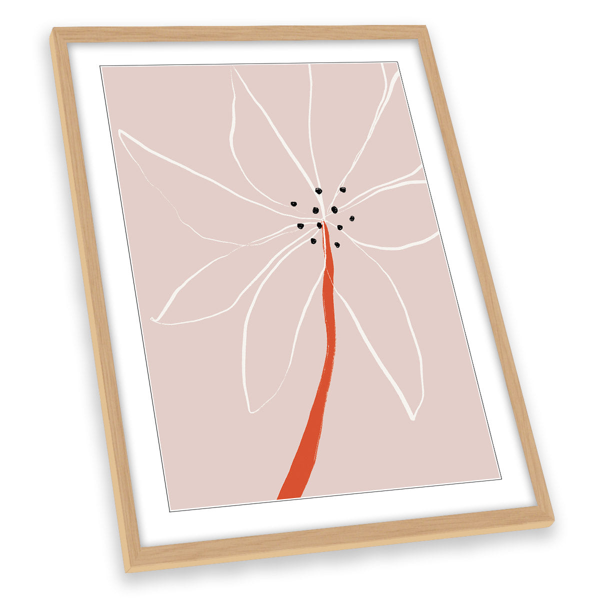 Abstract Floral Flower Modern Pink FRAMED ART PRINT Picture Portrait Artwork