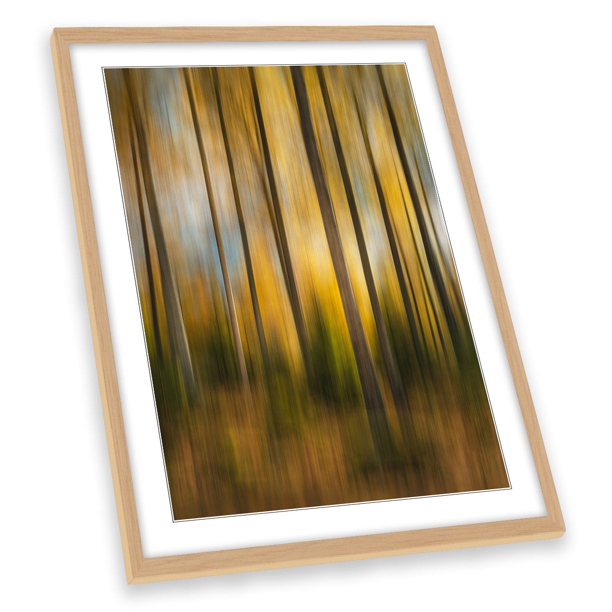 Abstract Yellow Trees Forest FRAMED ART PRINT Picture Portrait Artwork