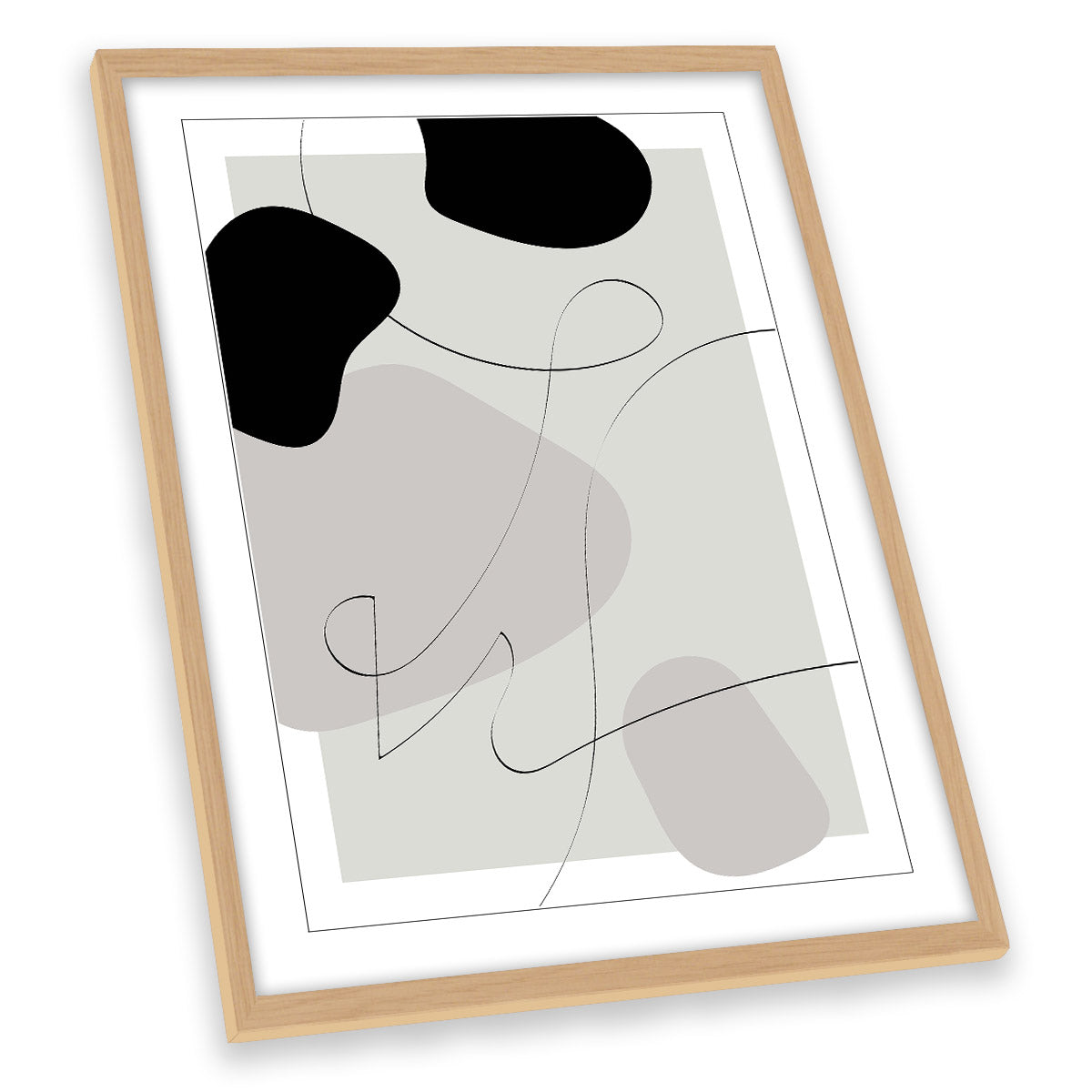 Abstract Shapes Line Art Geometry FRAMED ART PRINT Picture Portrait Artwork