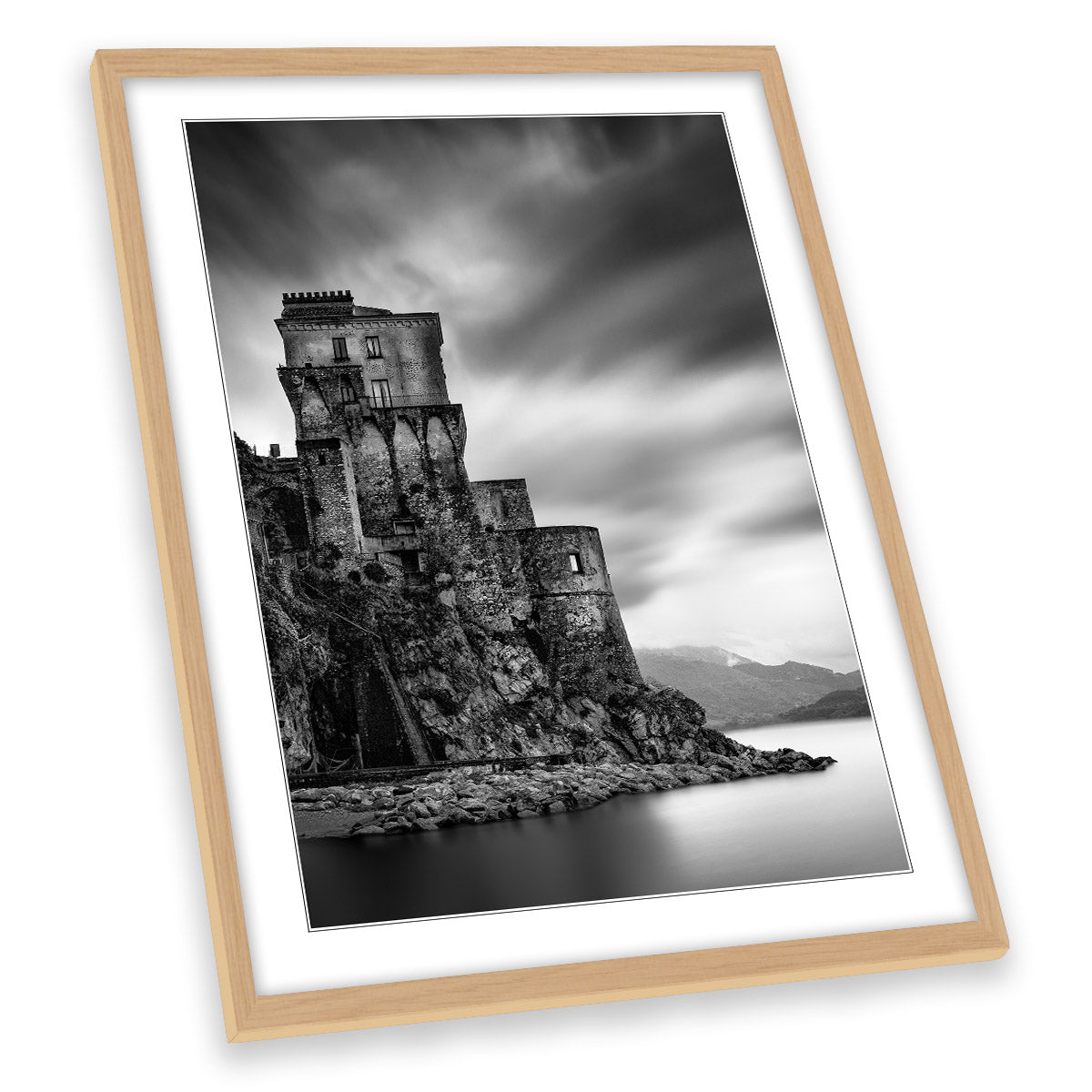 Amalfi Coast Italy Castle FRAMED ART PRINT Picture Portrait Artwork