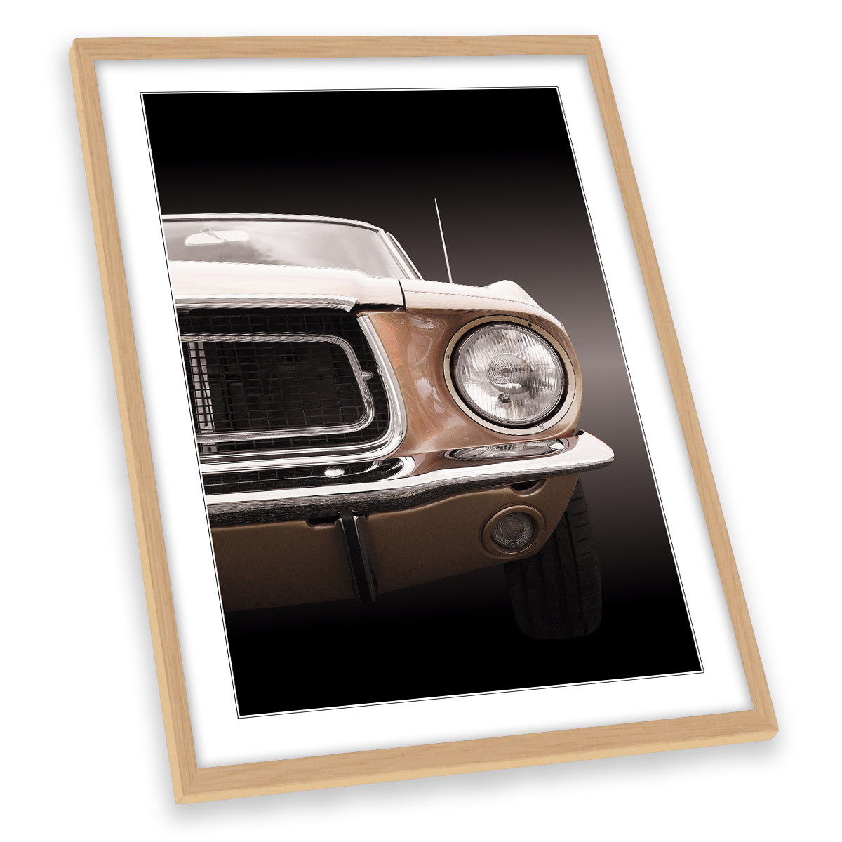 American Classic Car Mustang Coupe 1968 FRAMED ART PRINT Picture Portrait Artwork