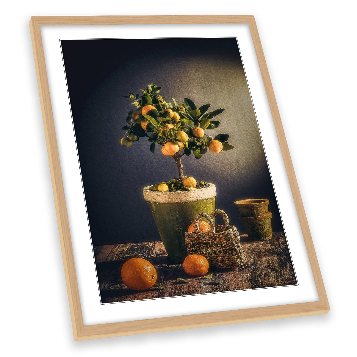 Winter Pots Basket Floral Plant Still Life FRAMED ART PRINT Picture Portrait Artwork