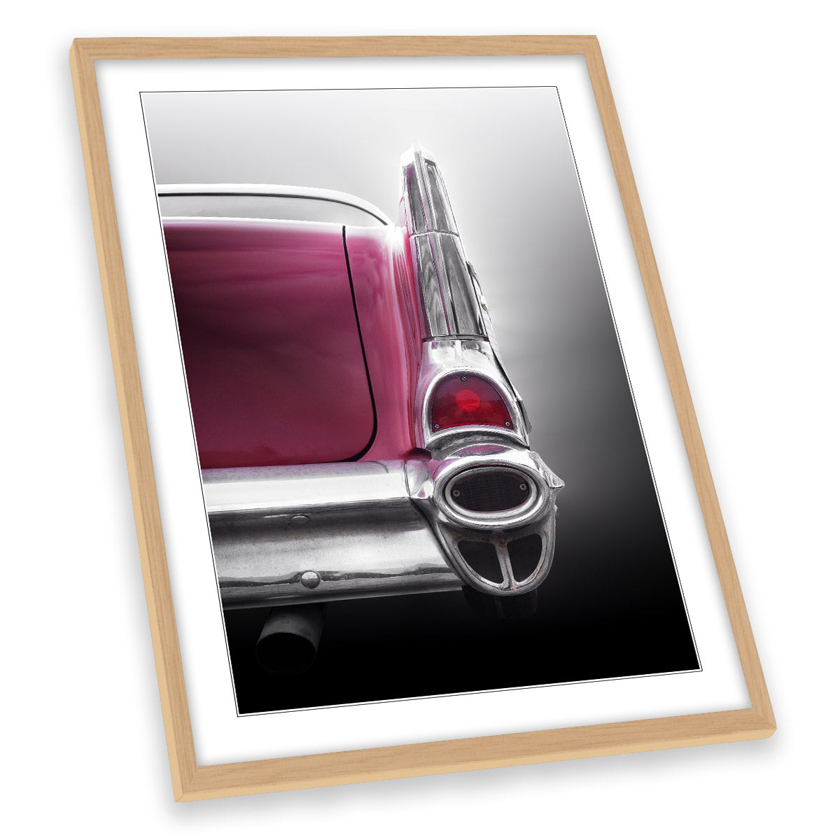 American Classic Car Bel Air 1957 Tail Fin FRAMED ART PRINT Picture Portrait Artwork