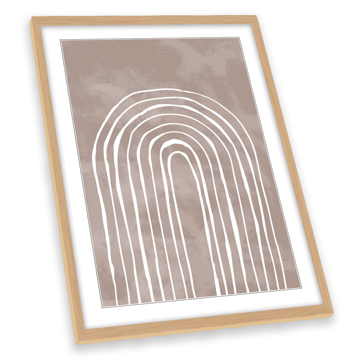 Abstract Arch Minimalistic Modern Peanut Brown FRAMED ART PRINT Picture Portrait Artwork