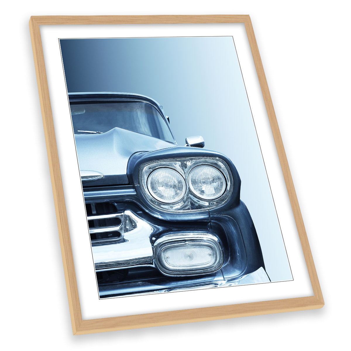 American Classic Car Pickup Apache 1958 Blue FRAMED ART PRINT Picture Portrait Artwork