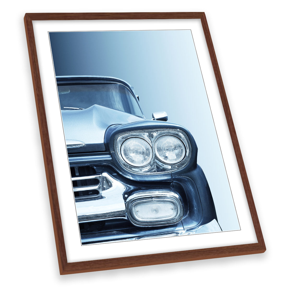 American Classic Car Pickup Apache 1958 Blue FRAMED ART PRINT Picture Portrait Artwork