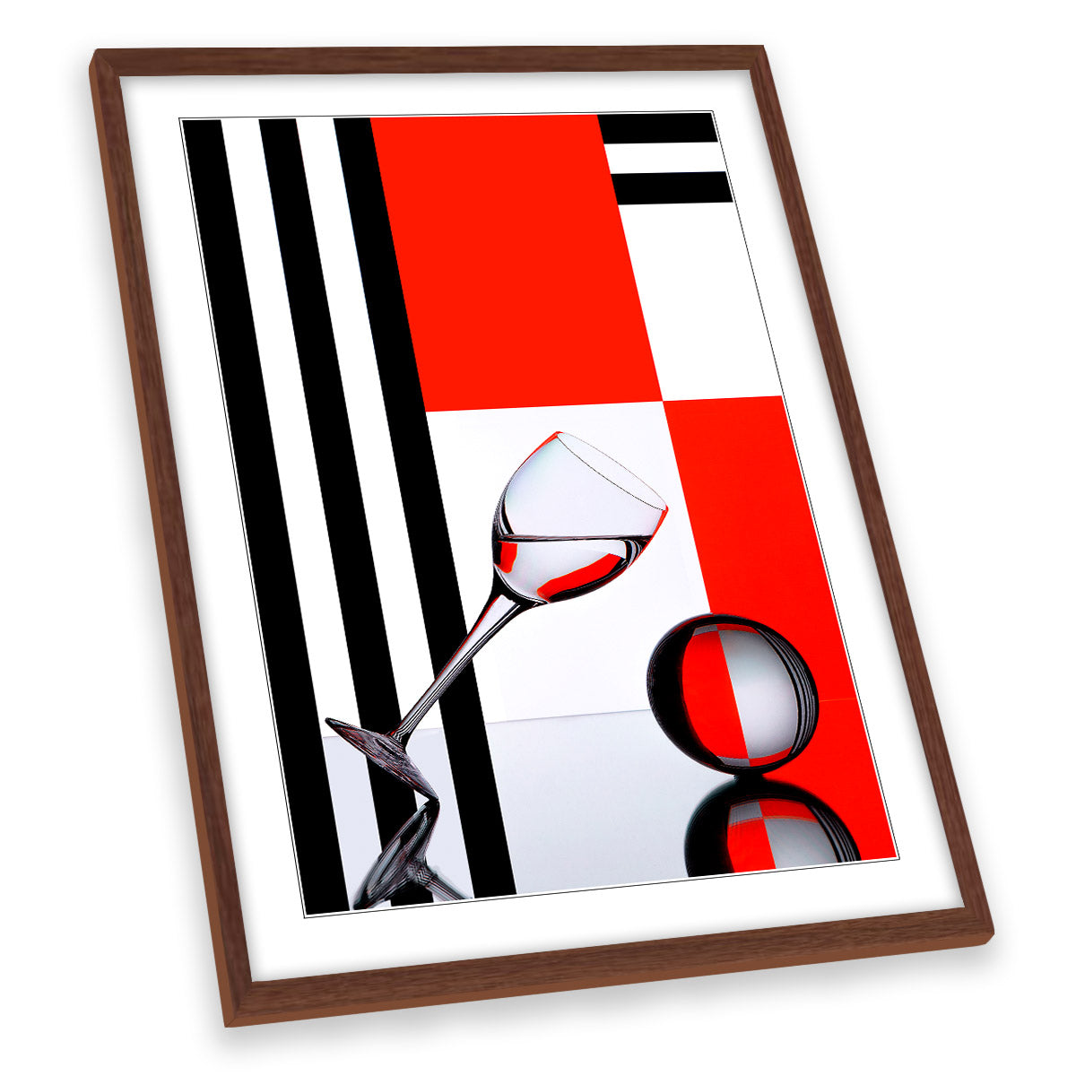 A Drop of Shapes and Colours Red Abstract FRAMED ART PRINT Picture Portrait Artwork