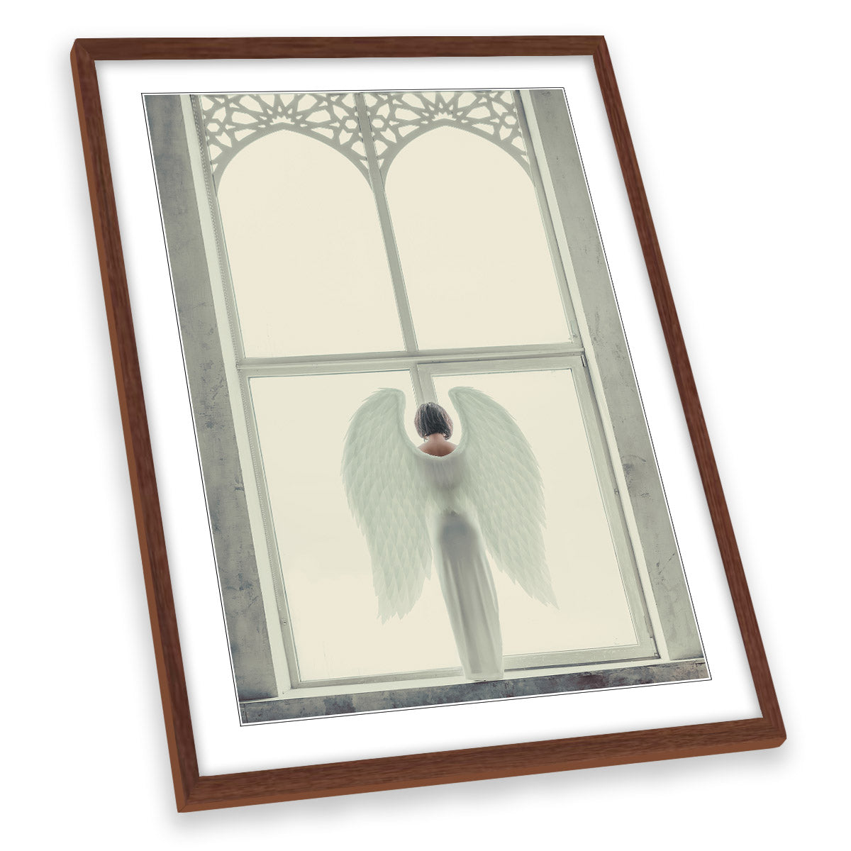 Windows of Angel Fairy-tale Wings FRAMED ART PRINT Picture Portrait Artwork