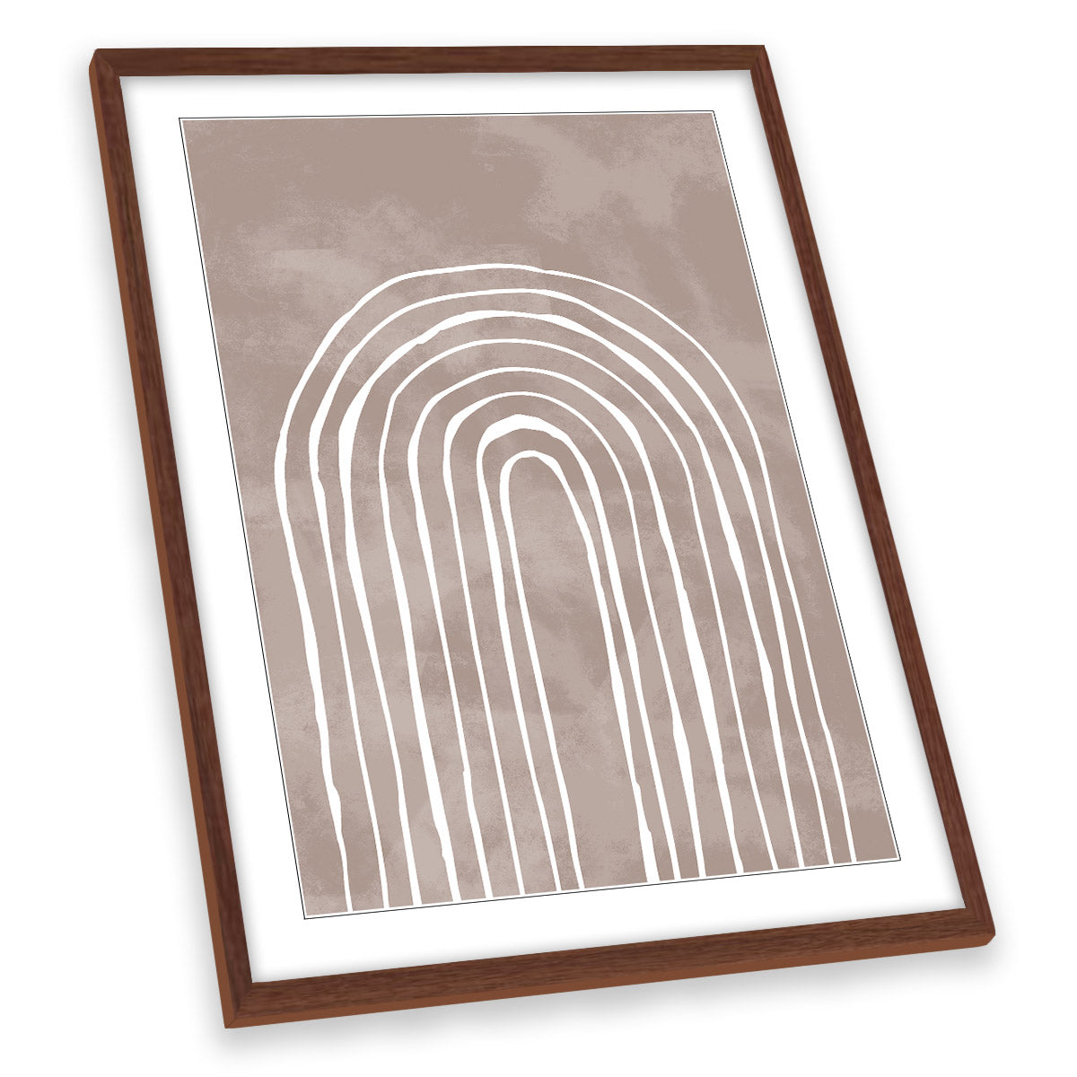 Abstract Arch Minimalistic Modern Peanut Brown FRAMED ART PRINT Picture Portrait Artwork