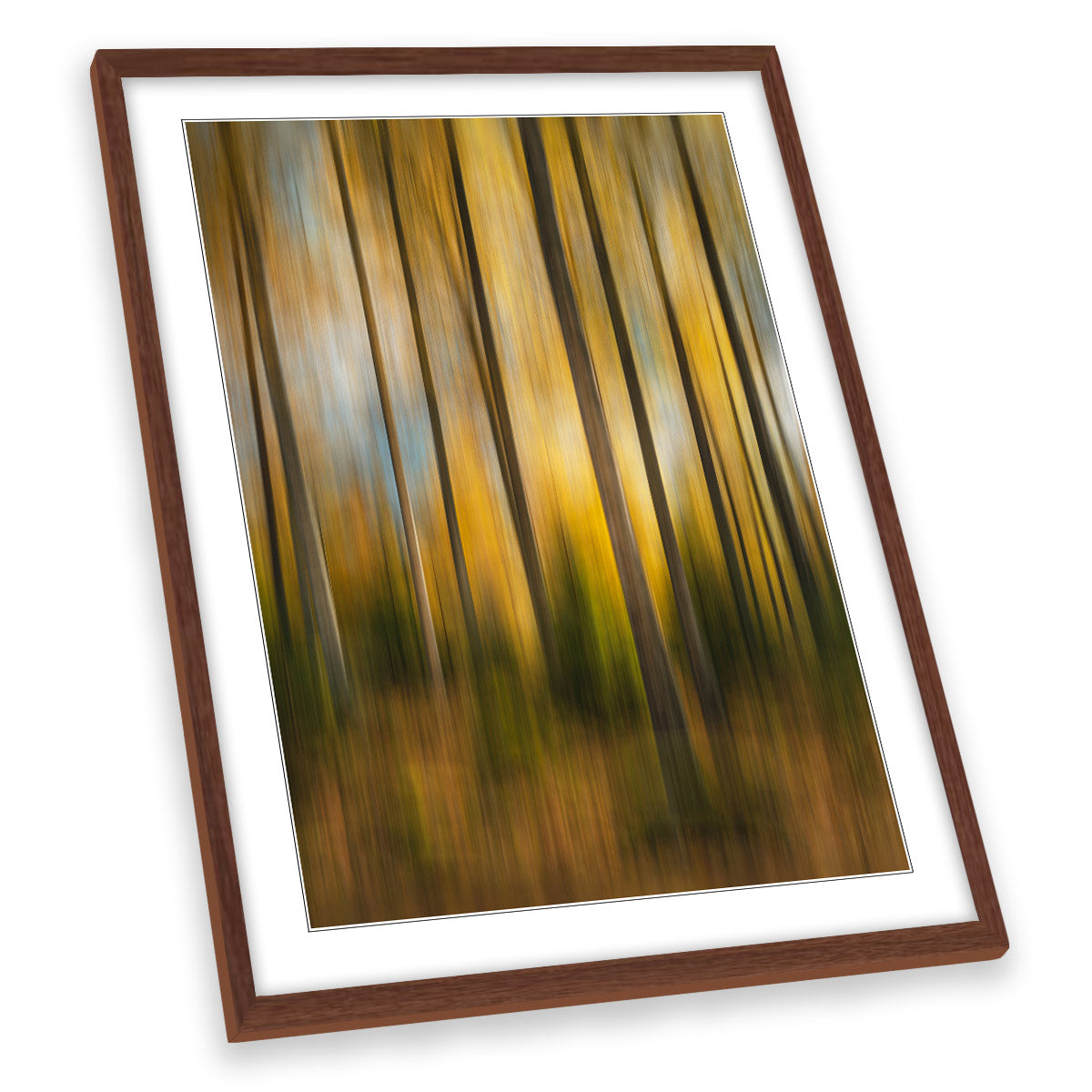Abstract Yellow Trees Forest FRAMED ART PRINT Picture Portrait Artwork