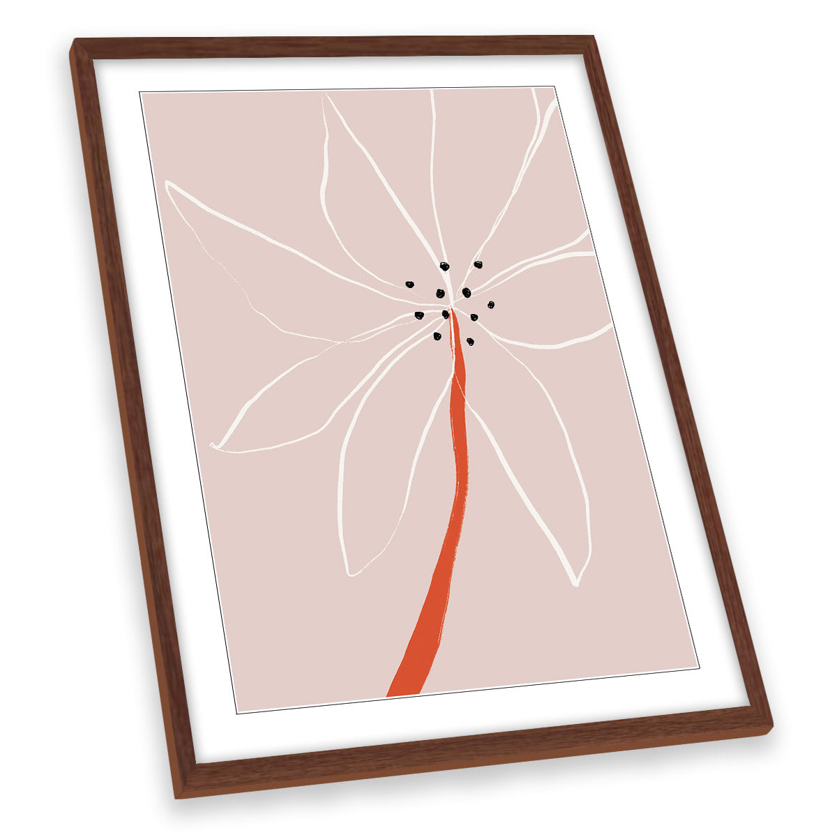 Abstract Floral Flower Modern Pink FRAMED ART PRINT Picture Portrait Artwork