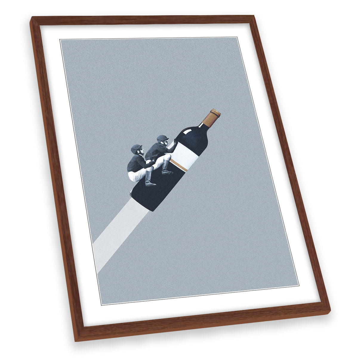 We Ride Till Dawn Wine Bottle Jockeys Kitchen FRAMED ART PRINT Picture Portrait Artwork